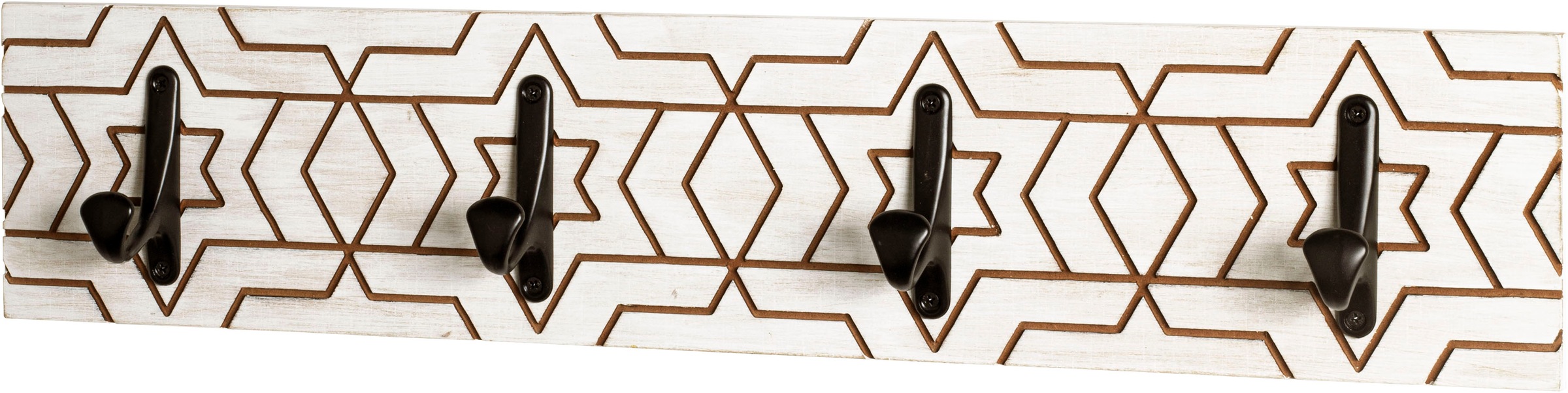 HAKU Garderobenleiste »Flurgarderobe, Garderobe, Garderobenhaken, Garderobenleiste,« rechteckig - aus MDF Weiß - B/T/H 60/6/13 cm