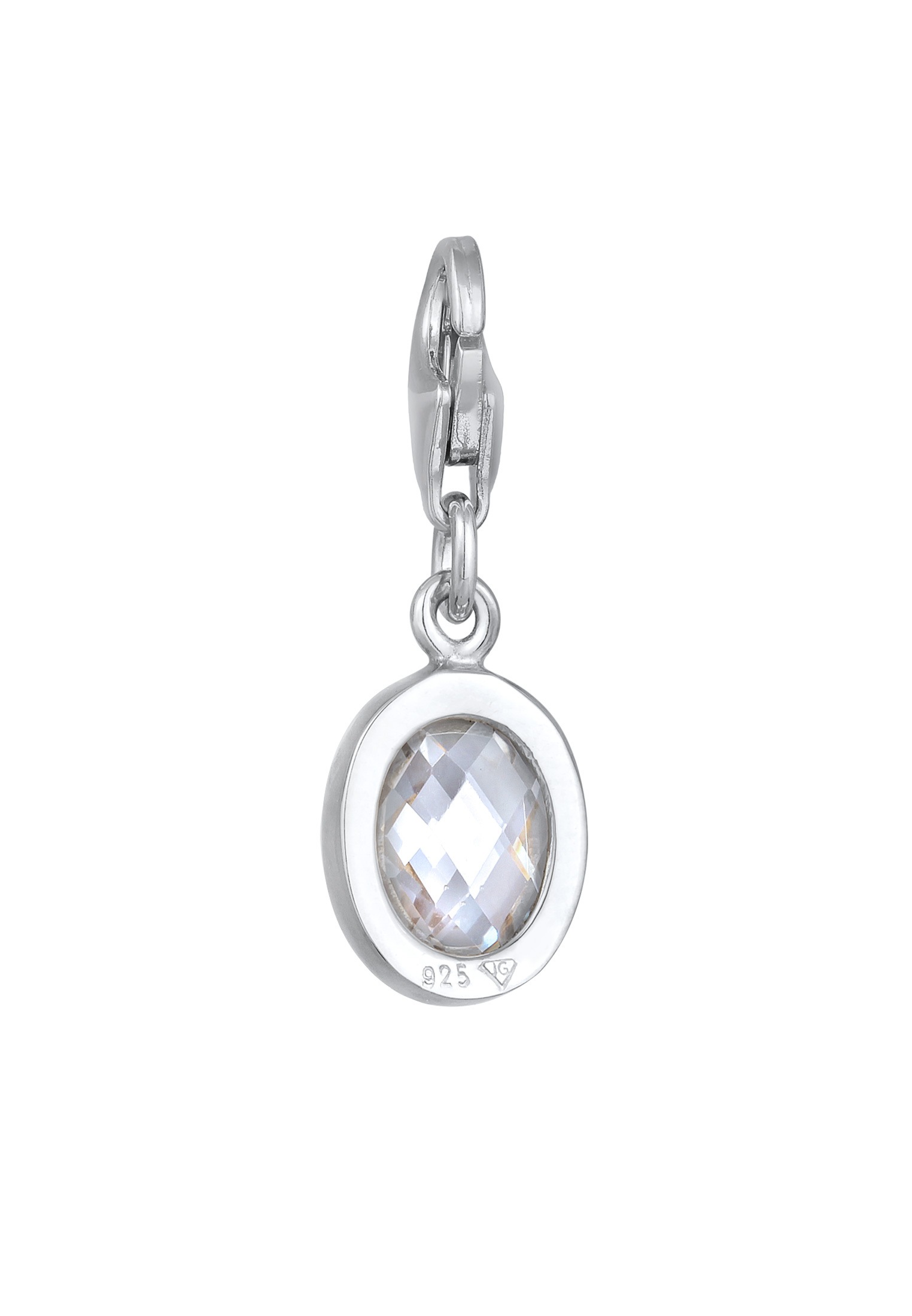 Nenalina Charm-Einhänger »Zirkonia Oval Anhänger Klassisch 925 Silber«