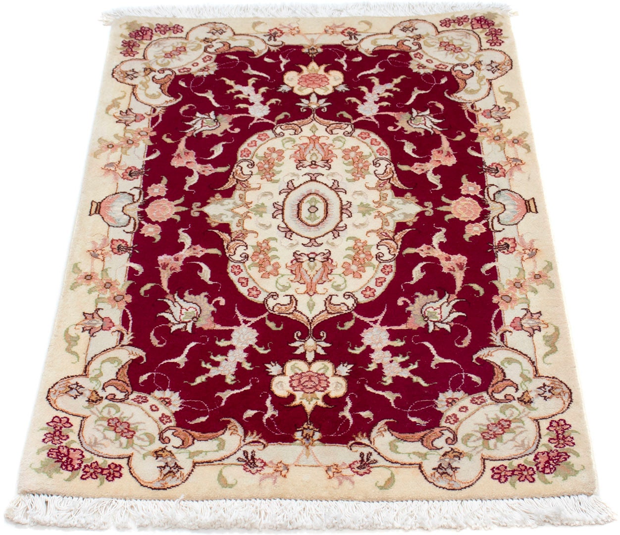 morgenland Wollteppich »Täbriz - 50 Raj Blumenmuster Rosso chiaro 92 x 59 c günstig online kaufen