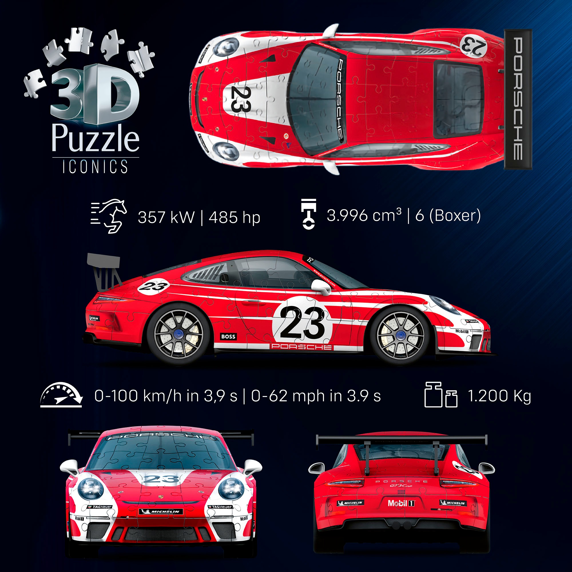 Ravensburger 3D-Puzzle »Iconics: Porsche 911 "Salzburg Edition"«, Made in Europe