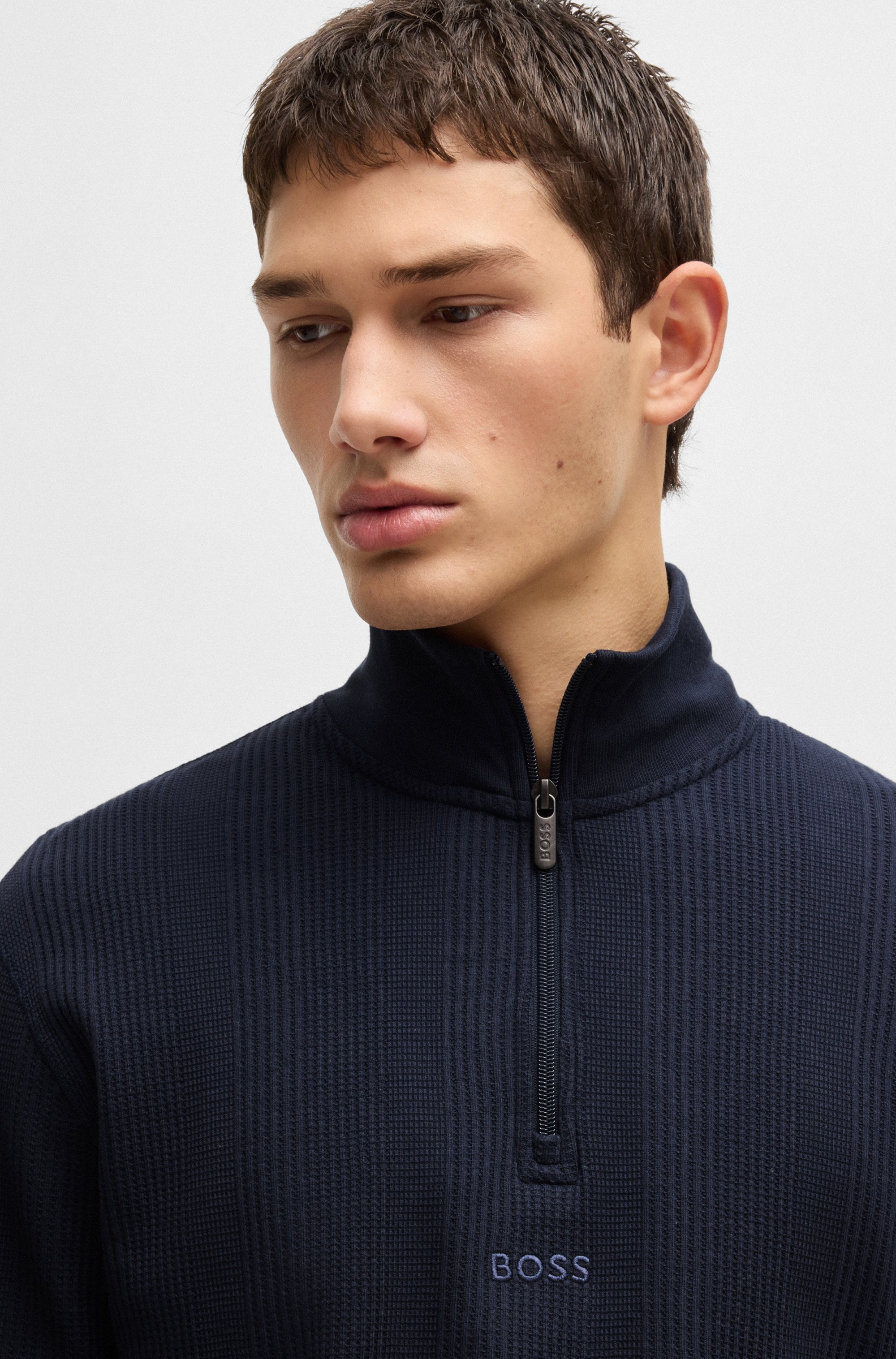 BOSS Sweatshirt »Structure 1/4 Zip«, mit feiner Struktur