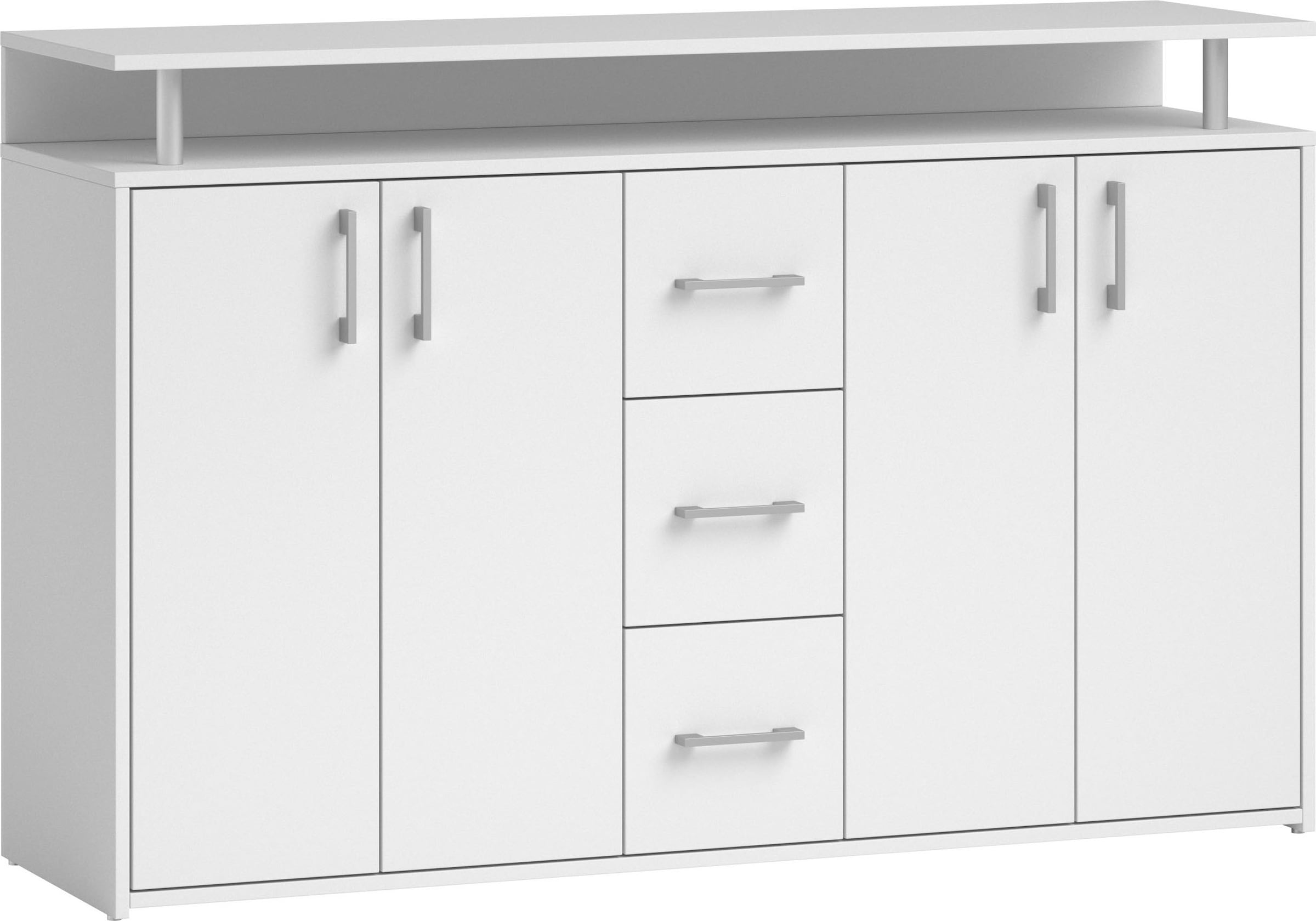 HBZ Sideboard »Drivno Sideboard, B/H/T 139x90x34 cm« Breite 139cm, Kugelauszug, Einlegeböden verstellbar,  3 Schubkästen