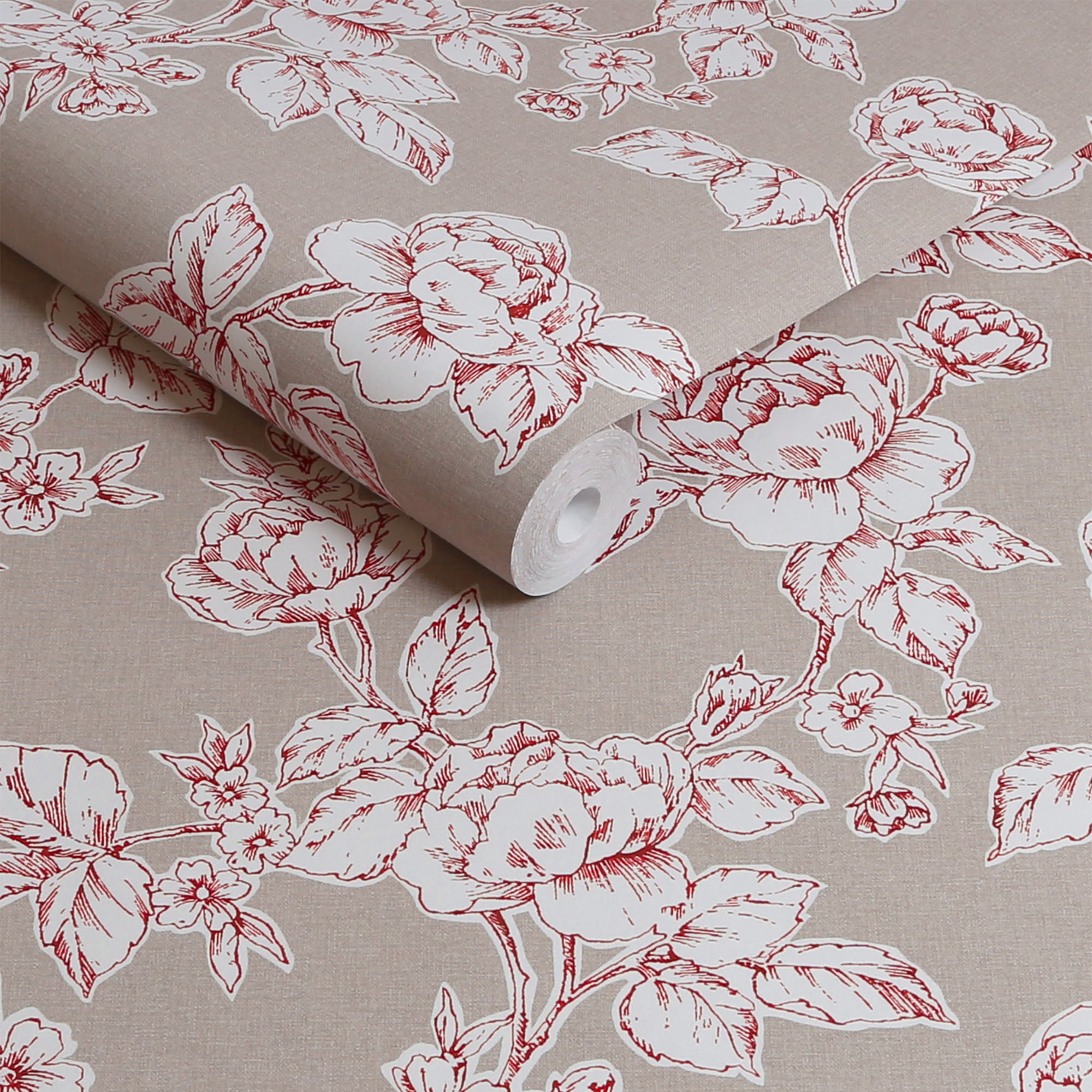 LAURA ASHLEY Vliestapete »Pollington Roses Dove« geblümt glatt 10mx52cm (ca. 5m2)