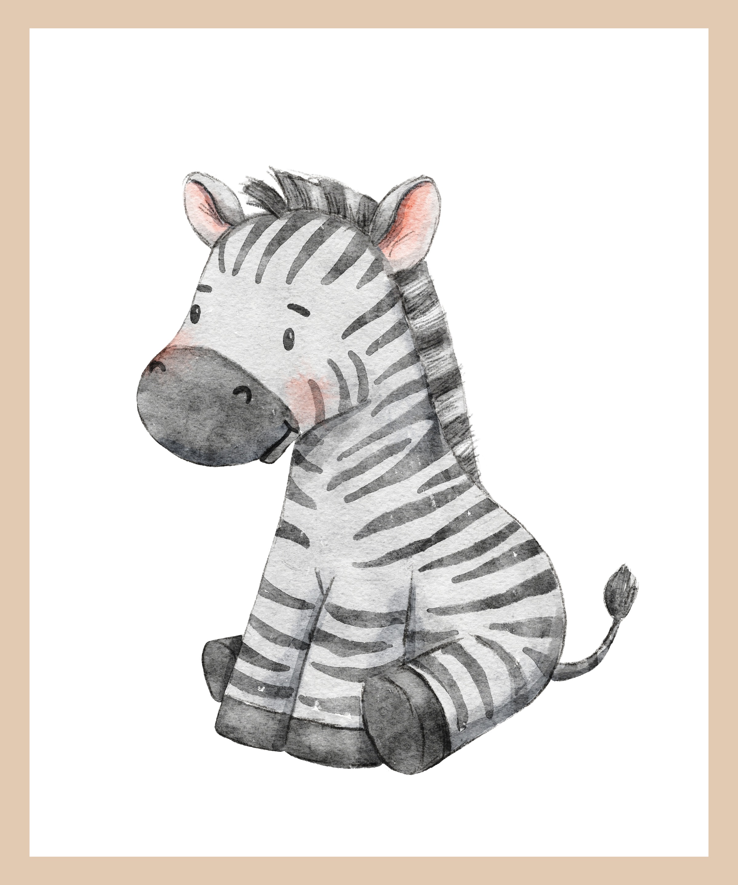 Lüttenhütt Bild mit Rahmen »Zebra«, Fantasy-Tiere-Zebra Bilder, (1 St.), Premium Rahmenbild, Motive in wunderschönen Pastelltönen