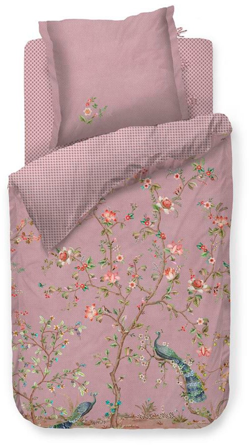PiP Studio Wendebettwäsche »Okinawa«, 100% Baumwolle, Bettwäsche mit Reißverschluss, Blumen, Pfau