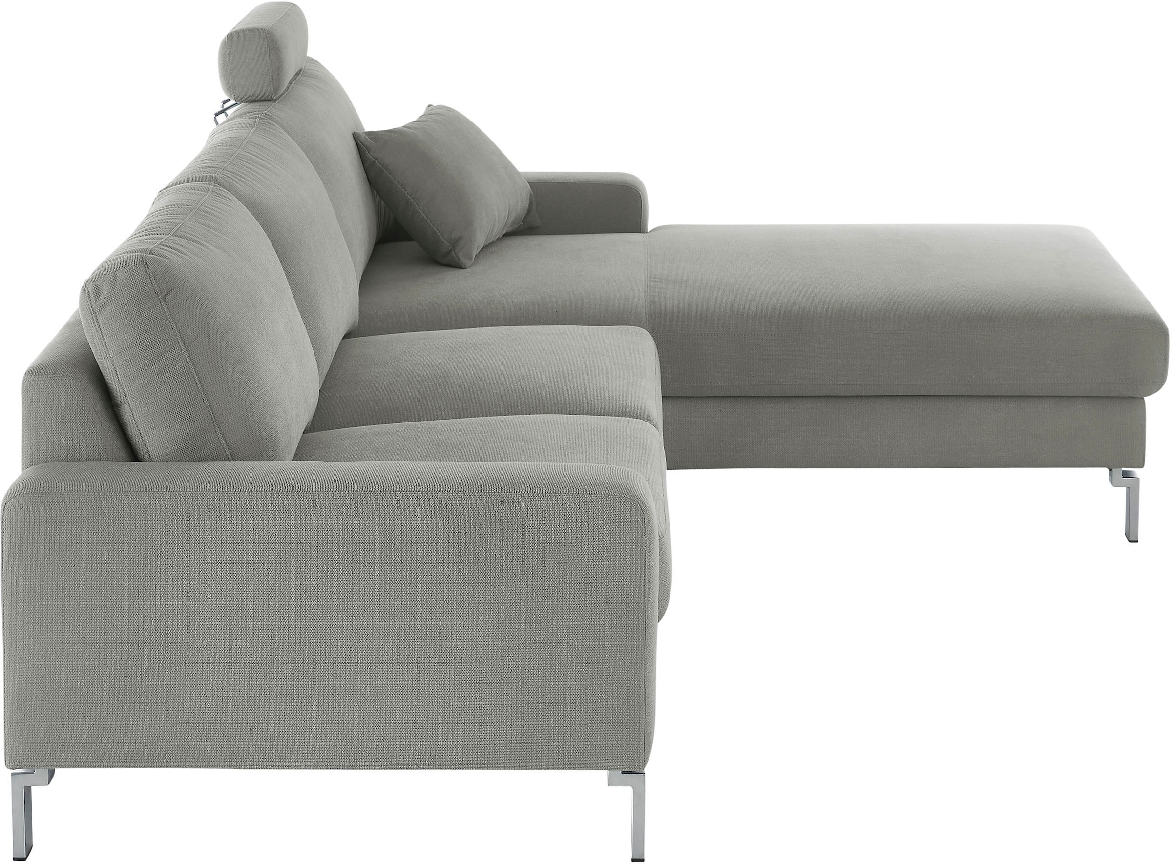 3C Candy Ecksofa »Lecce, wahlweise PUR-Schaumstoff oder Tonnentaschenfederkern«, Bett im 2,5-Sitzer, teilmotorische Schlaffunktion im Longchair, L-Form