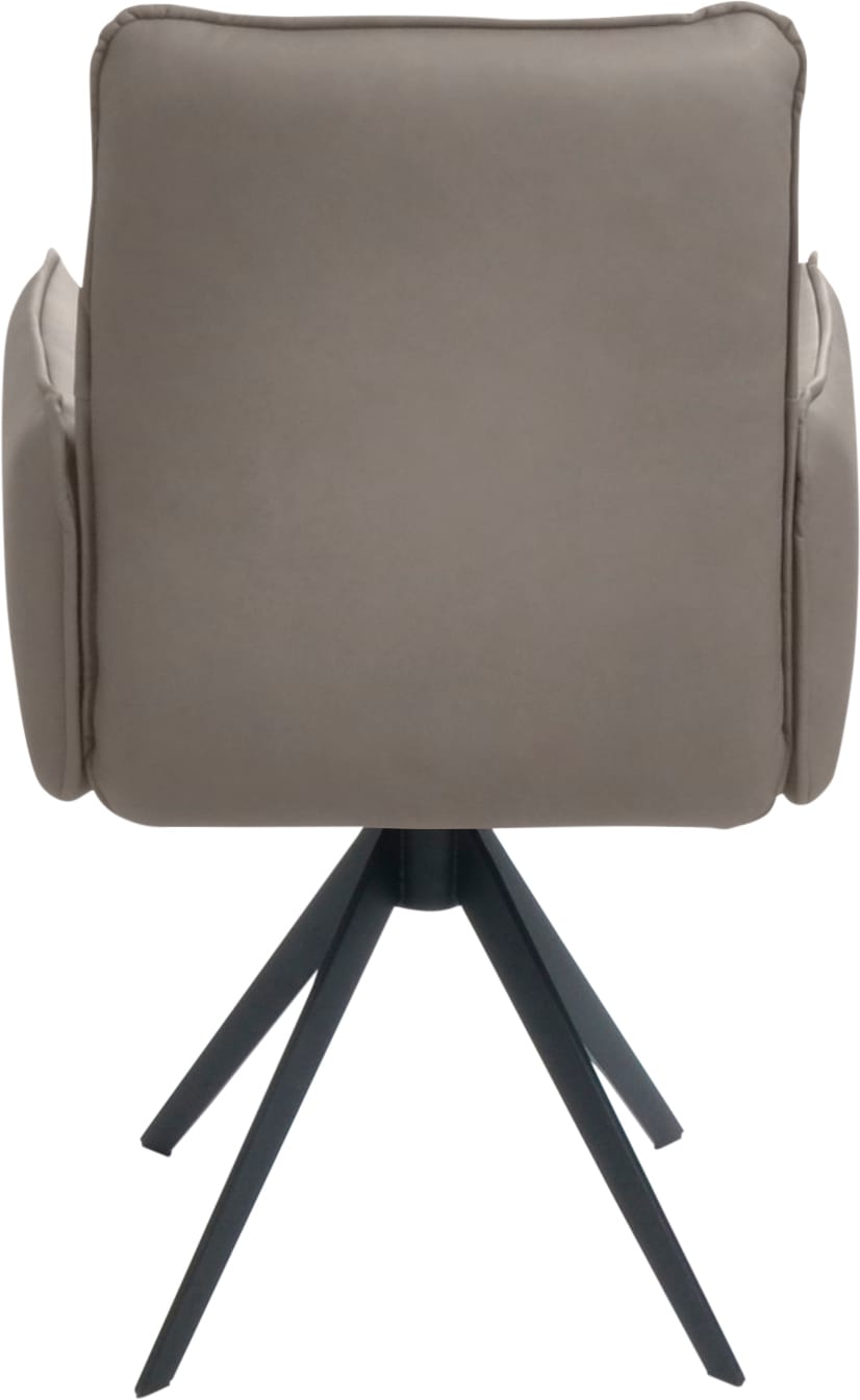 K+W Komfort & Wohnen Drehstuhl, Leder, Blitzdrehkreuz und Rückholfunktion, dekorativer 12mm Biese