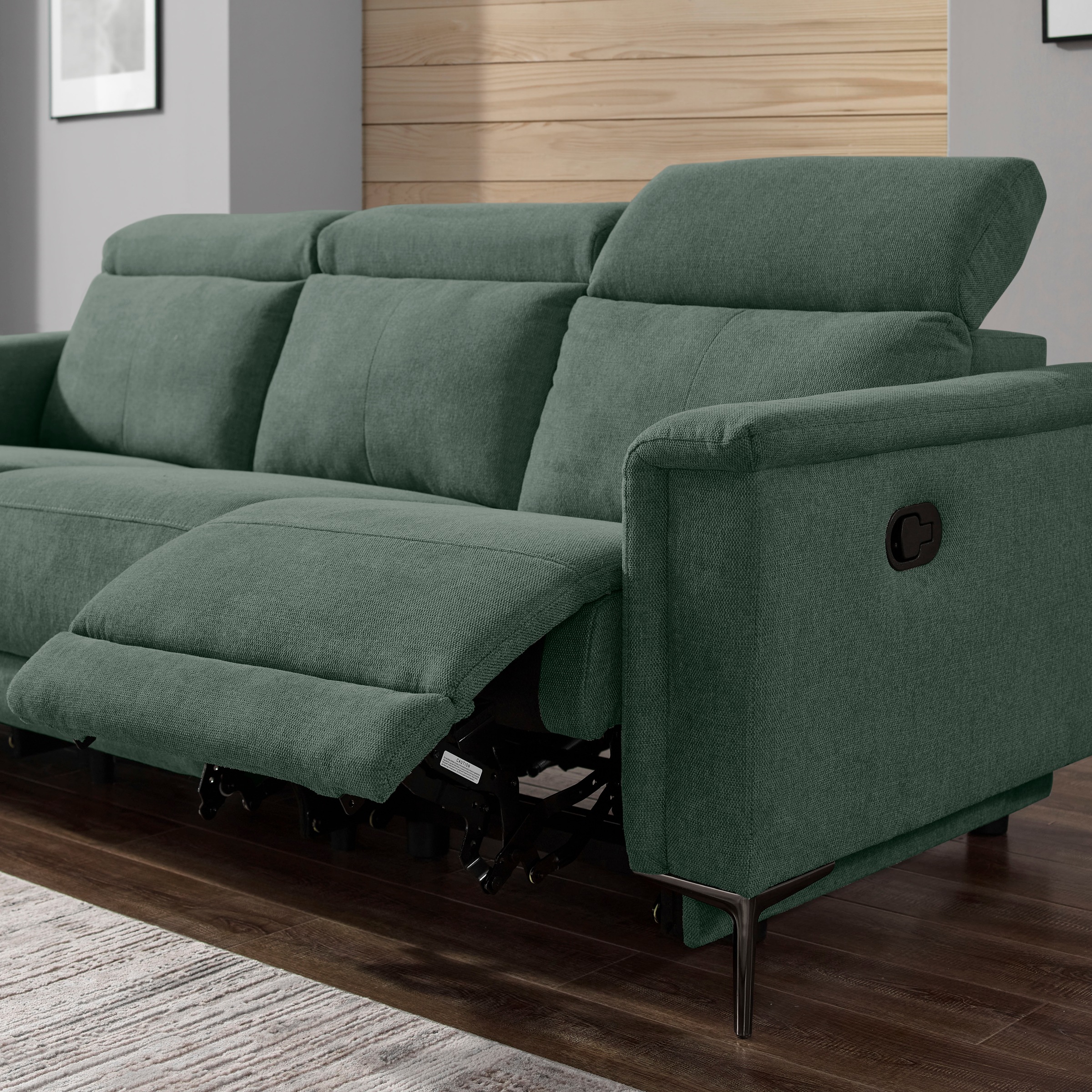 Places of Style 3-Sitzer Lund, in  Leder und Webstoff lieferbar