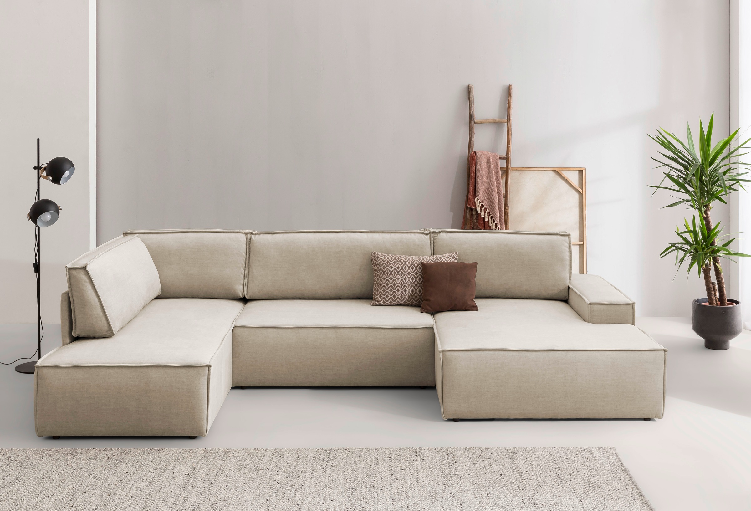 Home affaire Wohnlandschaft »SHERWOOD 329 cm, U-Form, Schlafsofa,«, Schlaff günstig online kaufen