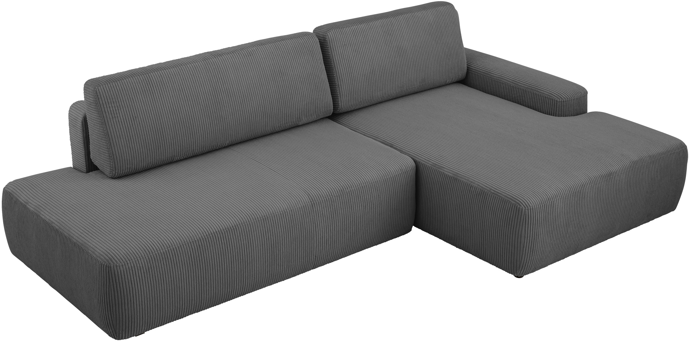 INOSIGN Ecksofa »TORGE, Schlafsofa Cord, Samtvelours u. Strukur fein, Couch in L-Form«, Schlaffunktion und Bettkasten, Liegefläche: 210x125 cm, neues Design