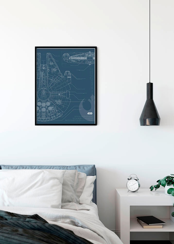 Komar Poster »Star Wars Blueprint Falcon«, Star Wars, (1 St.),  Kinderzimmer, Schlafzimmer, Wohnzimmer online bestellen