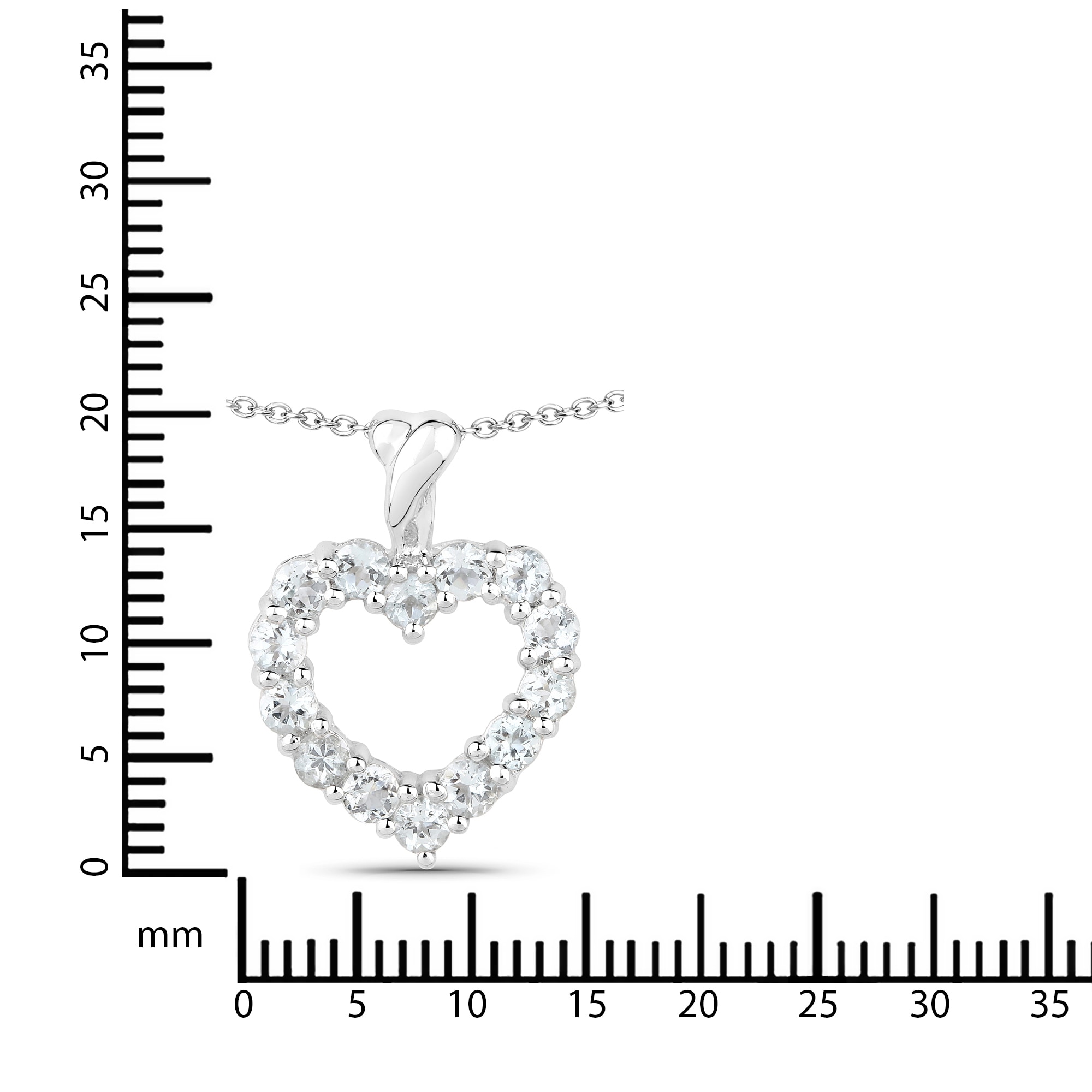 Vira Jewels Kette mit Anhänger »925 Sterling Silber rhodiniert Aquamarine«