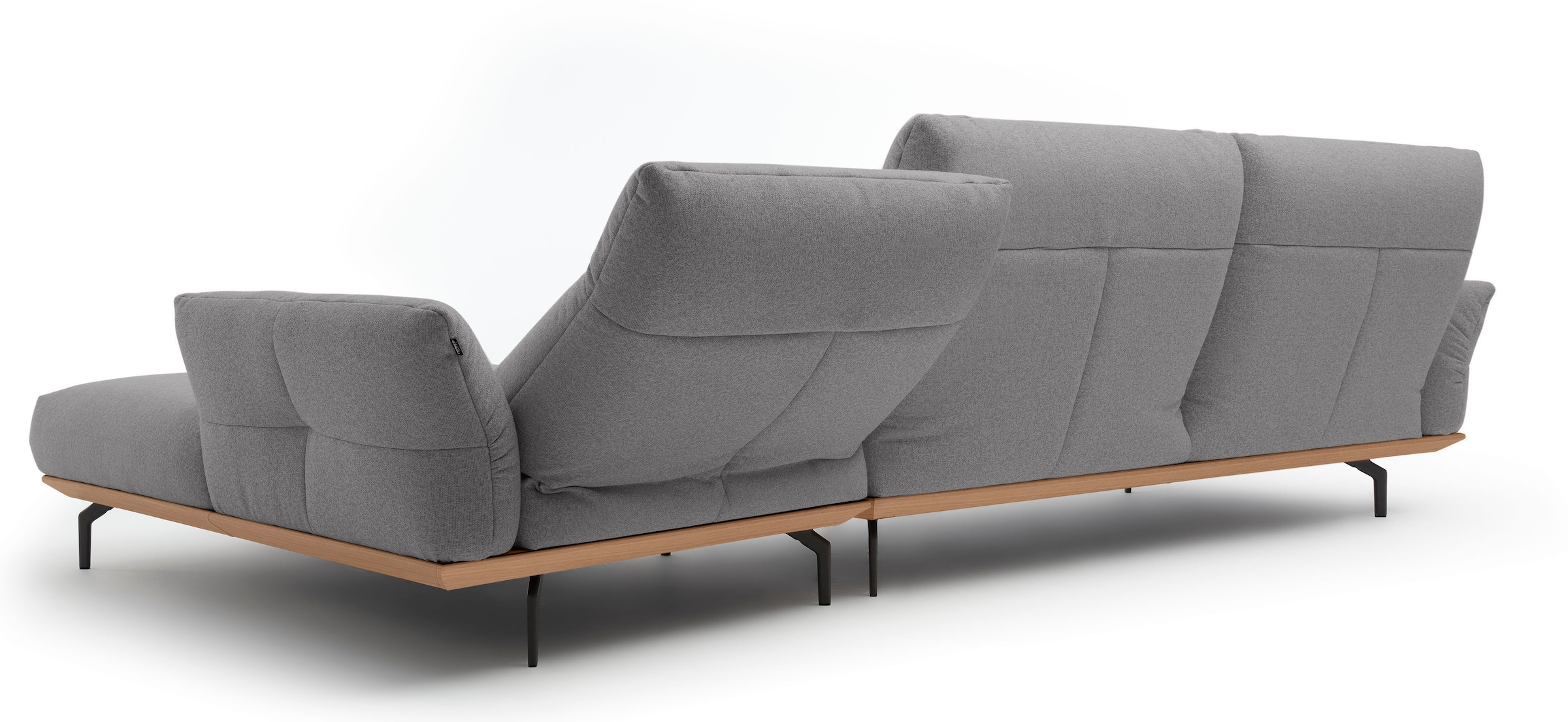 Creation BY ROLF BENZ Ecksofa »CR.460« Sockel in Eiche, Winkelfüße in Umbragrau, Breite 338 cm