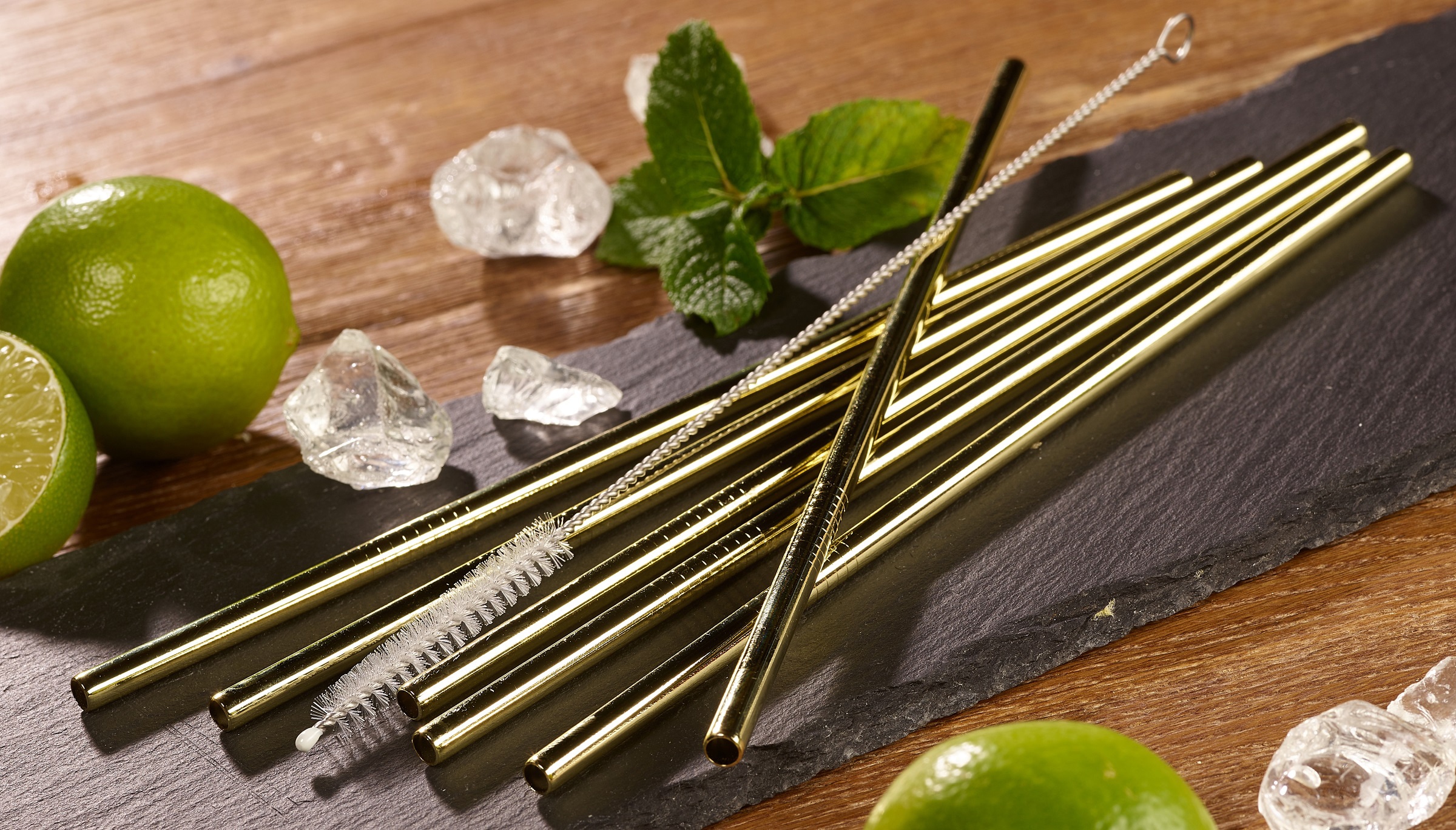 ECHTWERK Trinkhalme »Small« aus Edelstahl inkl. Reinigungsbürste, (Trinkhalm: 12cm,Bürste: 13, cm)