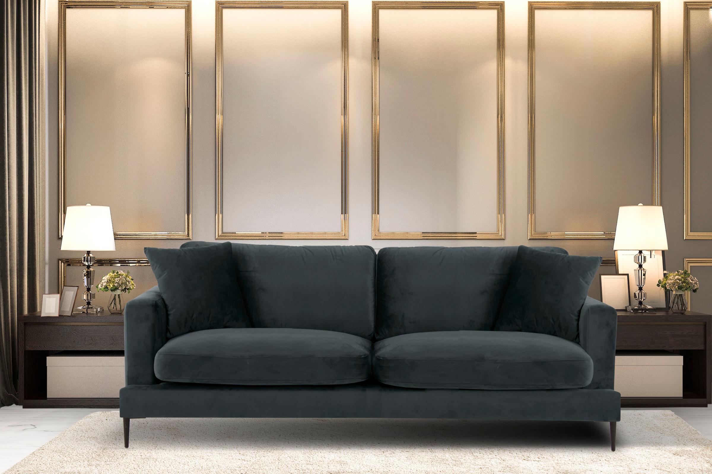 Home affaire 3-Sitzer »Cozy elegantes Designsofa, Maße B/T/H: 211/97/80 cm« günstig online kaufen