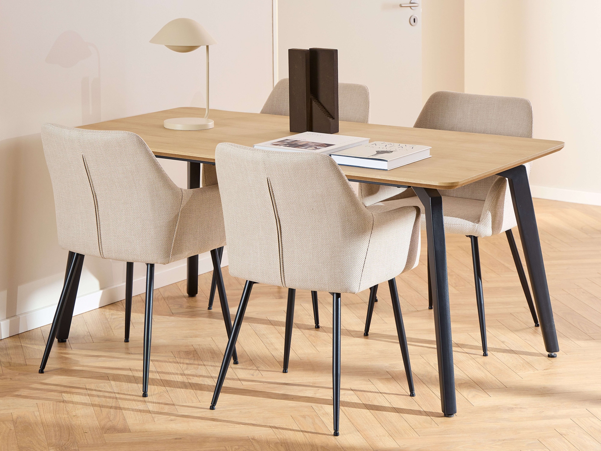 ACTONA GROUP Esszimmer-Set »Essgruppe, Speisetisch mit Wohnzimmerstühlen« S günstig online kaufen