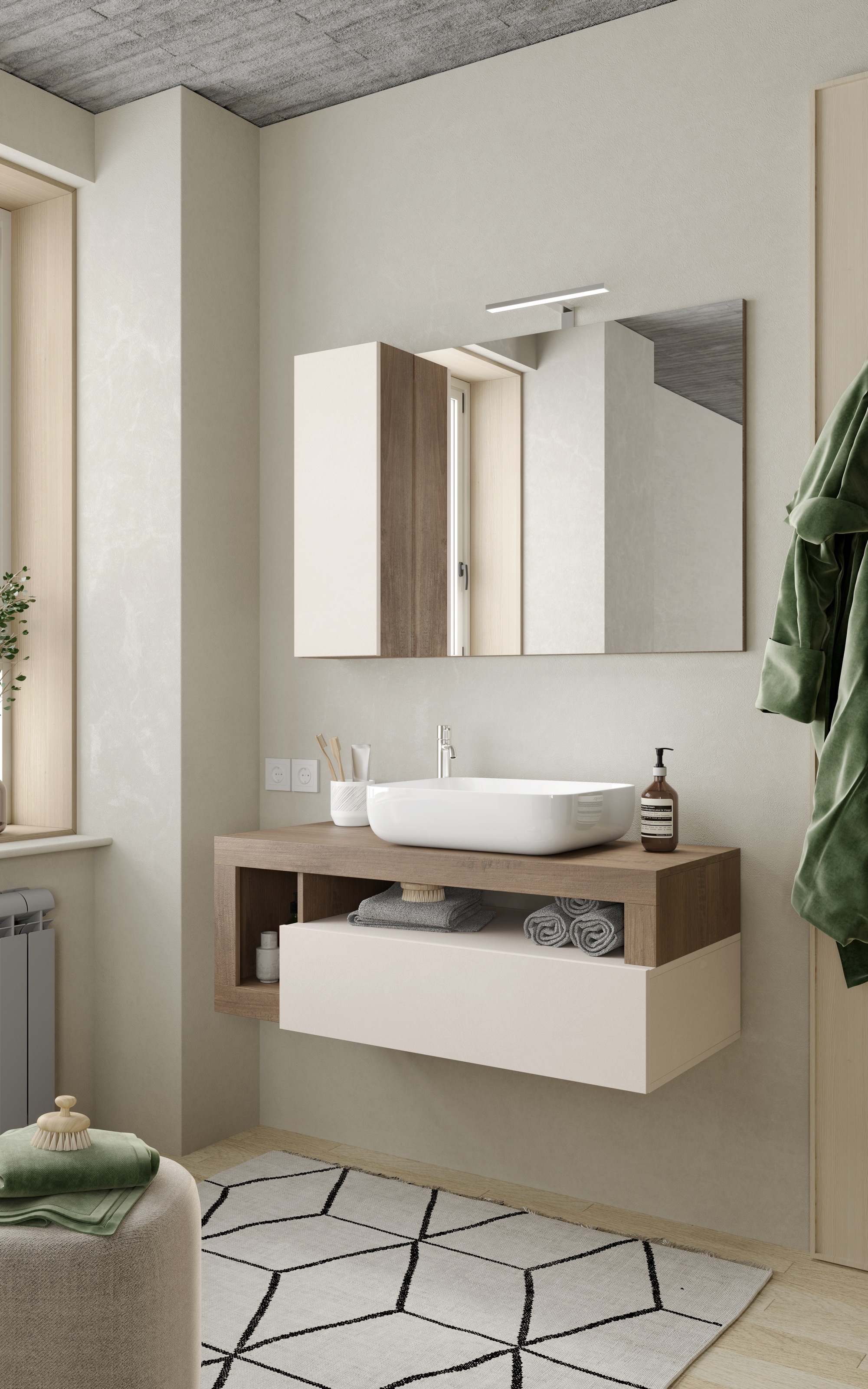 welltime Badmöbel-Set »Hamburg, Badezimmerset 2tlg. Breite 110 cm, Badmöbel günstig online kaufen