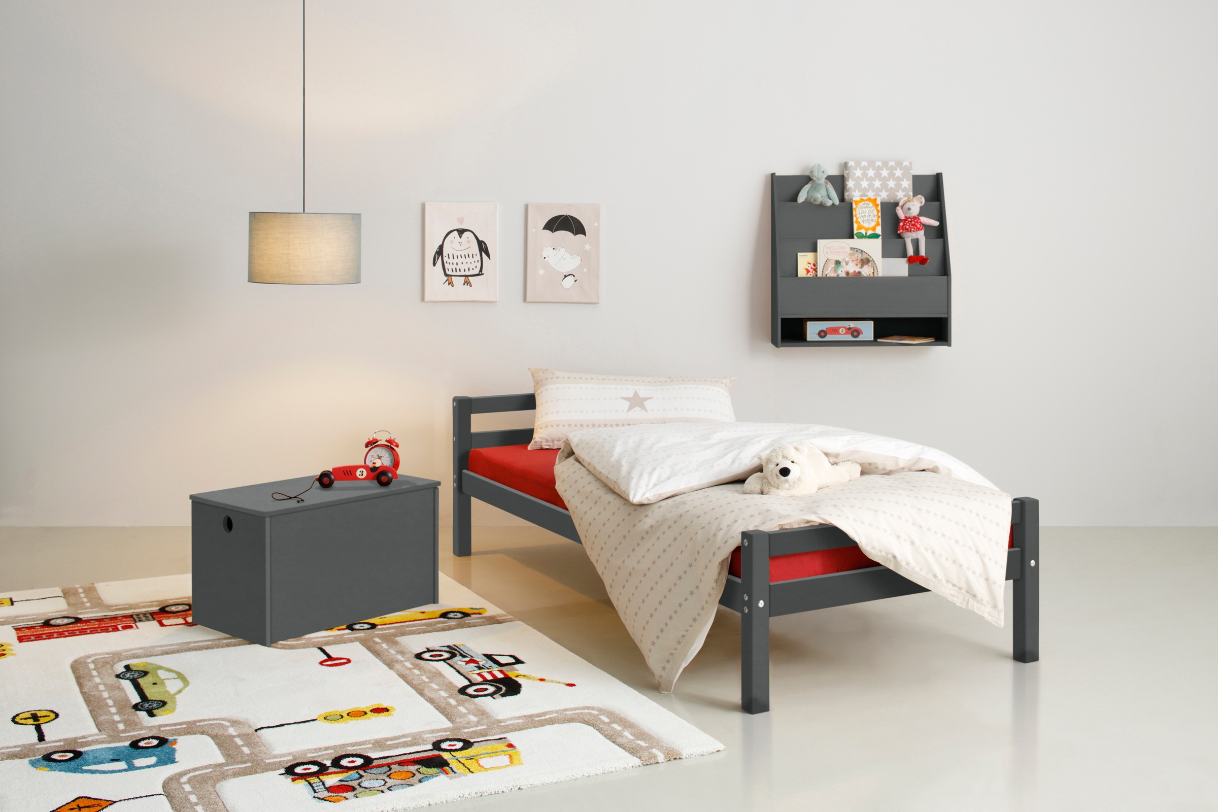 Lüttenhütt Kinderbett »Alpi«, Einzelbett aus schönem Kiefernholz, Lattenrost, Liegefläche 90x200 cm