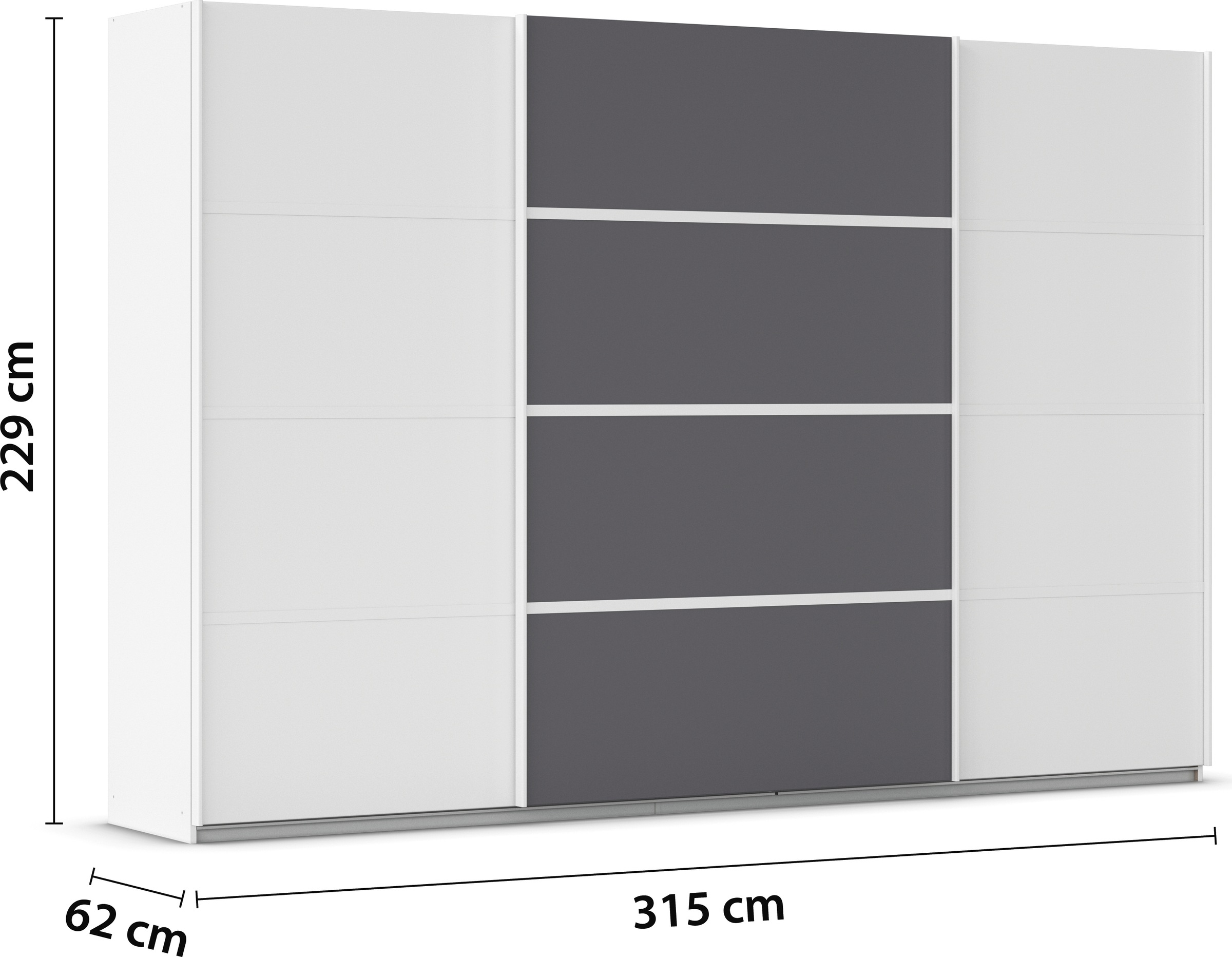rauch Kleiderschrank »Schwebetürenschrank OTTO´s Choice Garderobe Schrank TOP ANGEBOT Avola«, (in 3 verschiedenen Ausstattungen BASIC/CLASSIC/PREMIUM), mit eleganten Zierleisten in Chrom, Schwarz oder Weiß MADE IN GERMANY