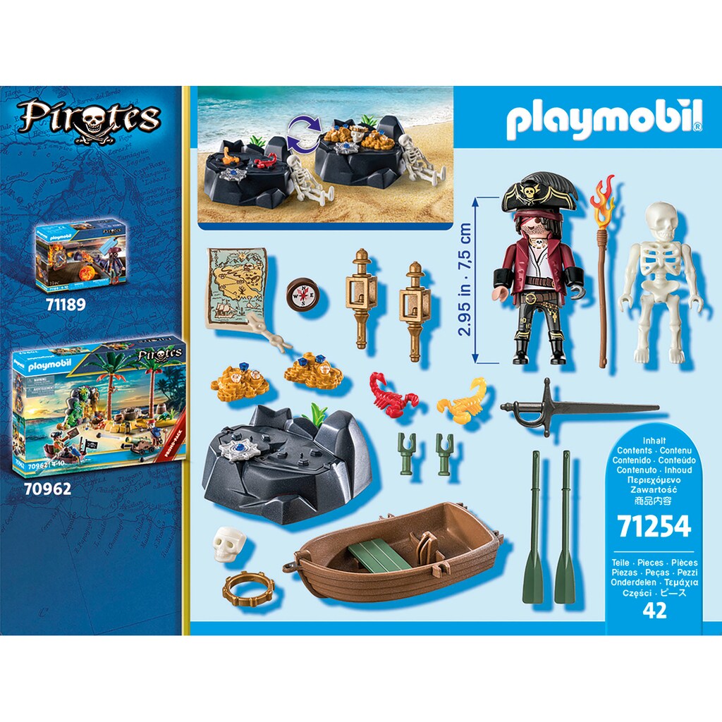 Playmobil® Konstruktions-Spielset »Starter Pack, Pirat mit Ruderboot (71254), Pirates«, (42 St.)