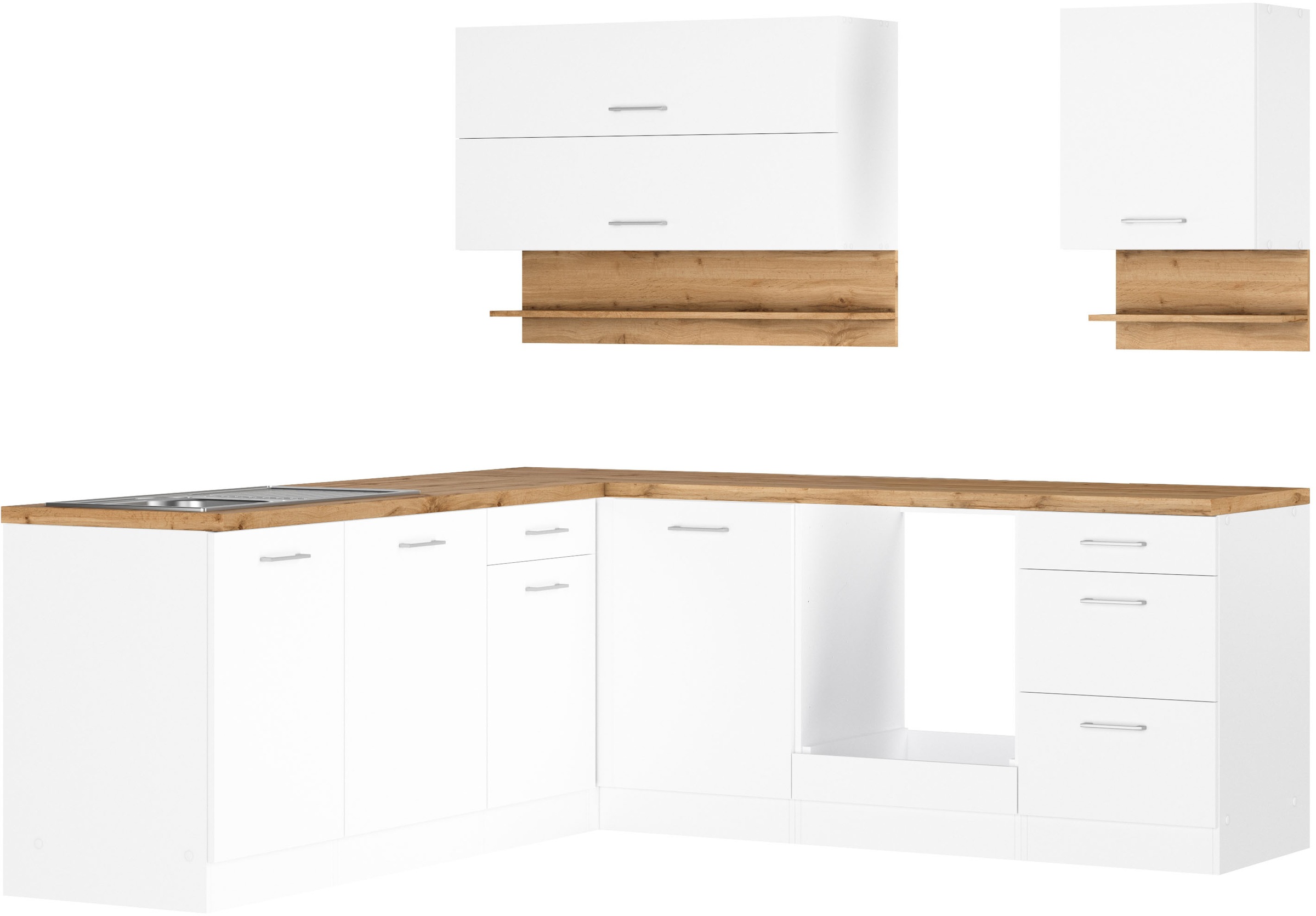 KOCHSTATION Winkelküche "KS-Milan", Stellbreite 220/220 cm, viel Stauraum, günstig online kaufen
