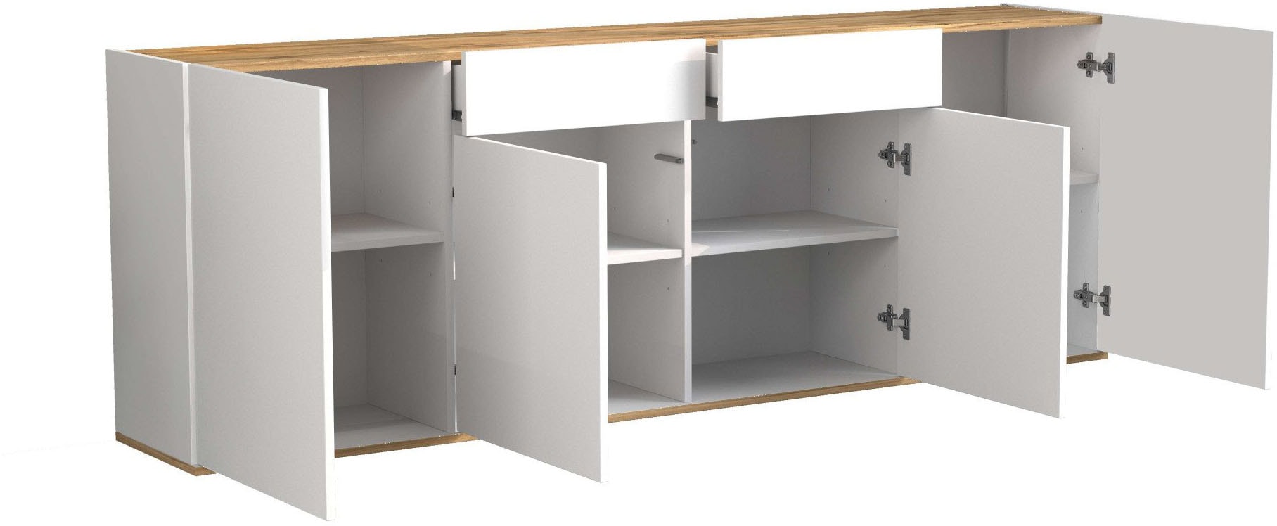 INOSIGN Sideboard »GARDA Sideboard,Kommode, Schrank, Kredenz Grifflos mit Push to Open«, (1 St.), 4 Türen, 2 Schubladen, grifflos Breite 200 cm