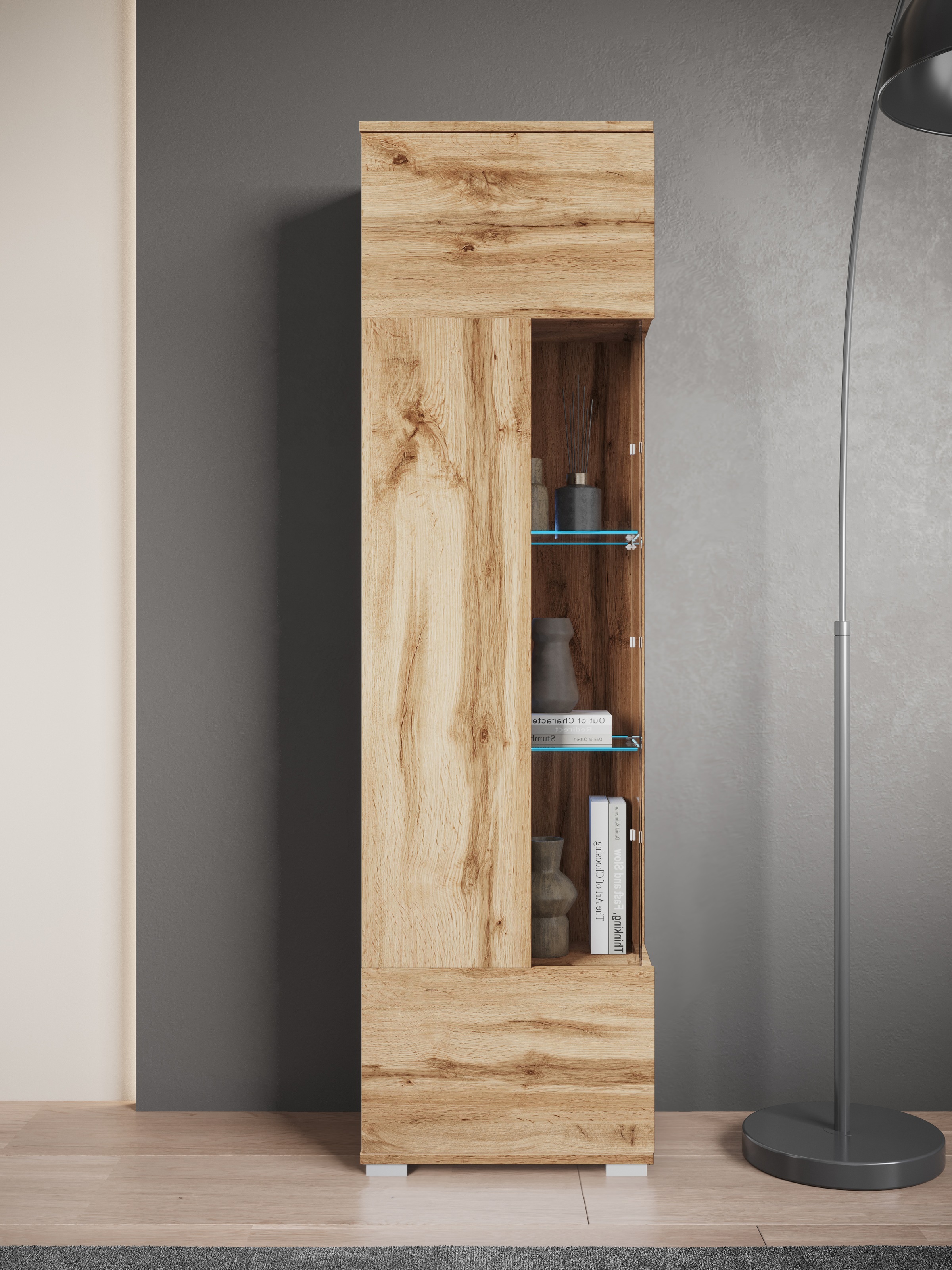 INOSIGN Vitrine »Kenia, stehend und hängend, Türanschlag wechselbar«, (1 St.), Vitrineschrank mit Glastüren 160 cm Höhe
