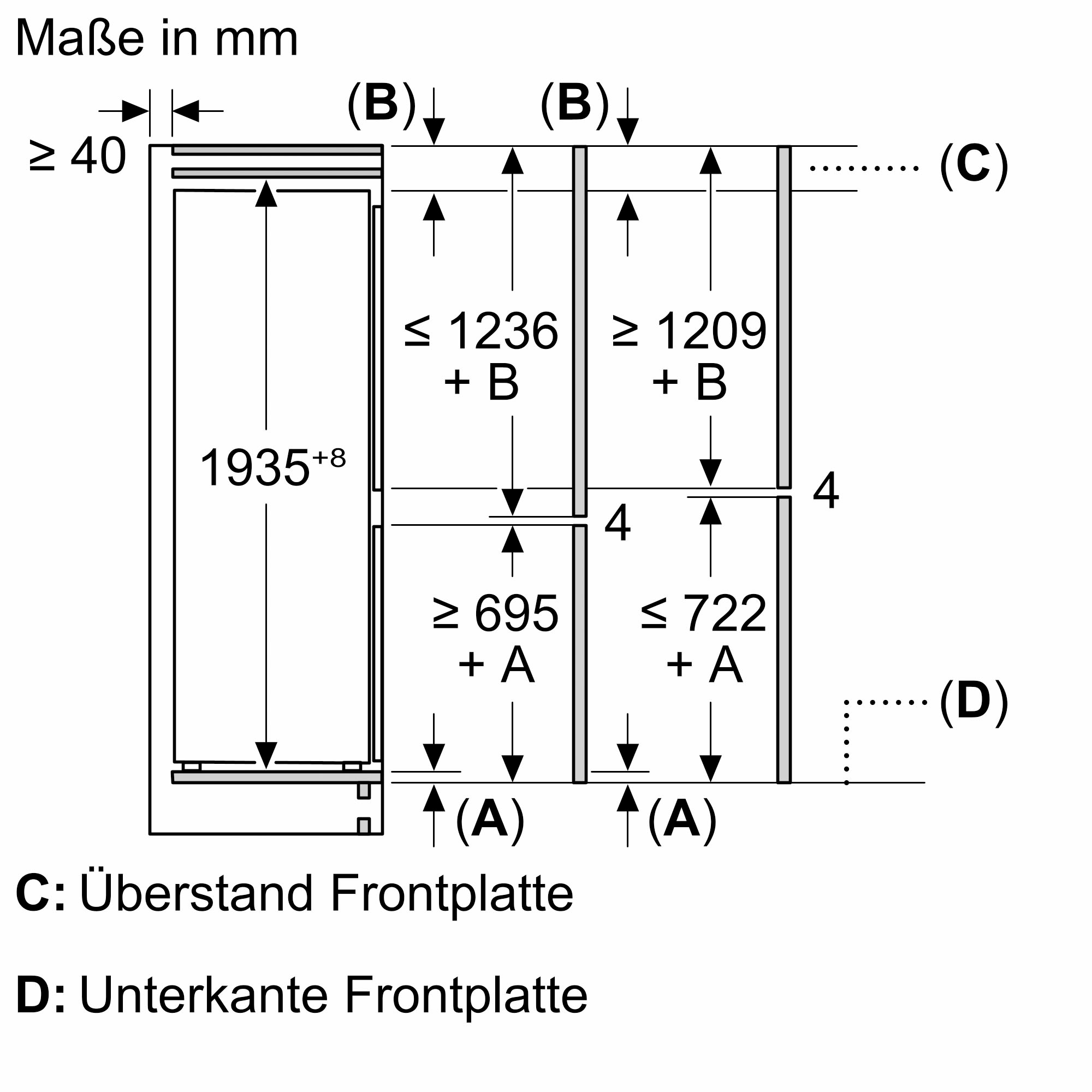 NEFF Einbaukühlgefrierkombination N 50 »KI7962FD0«, Optische und akustische Warneinrichtung