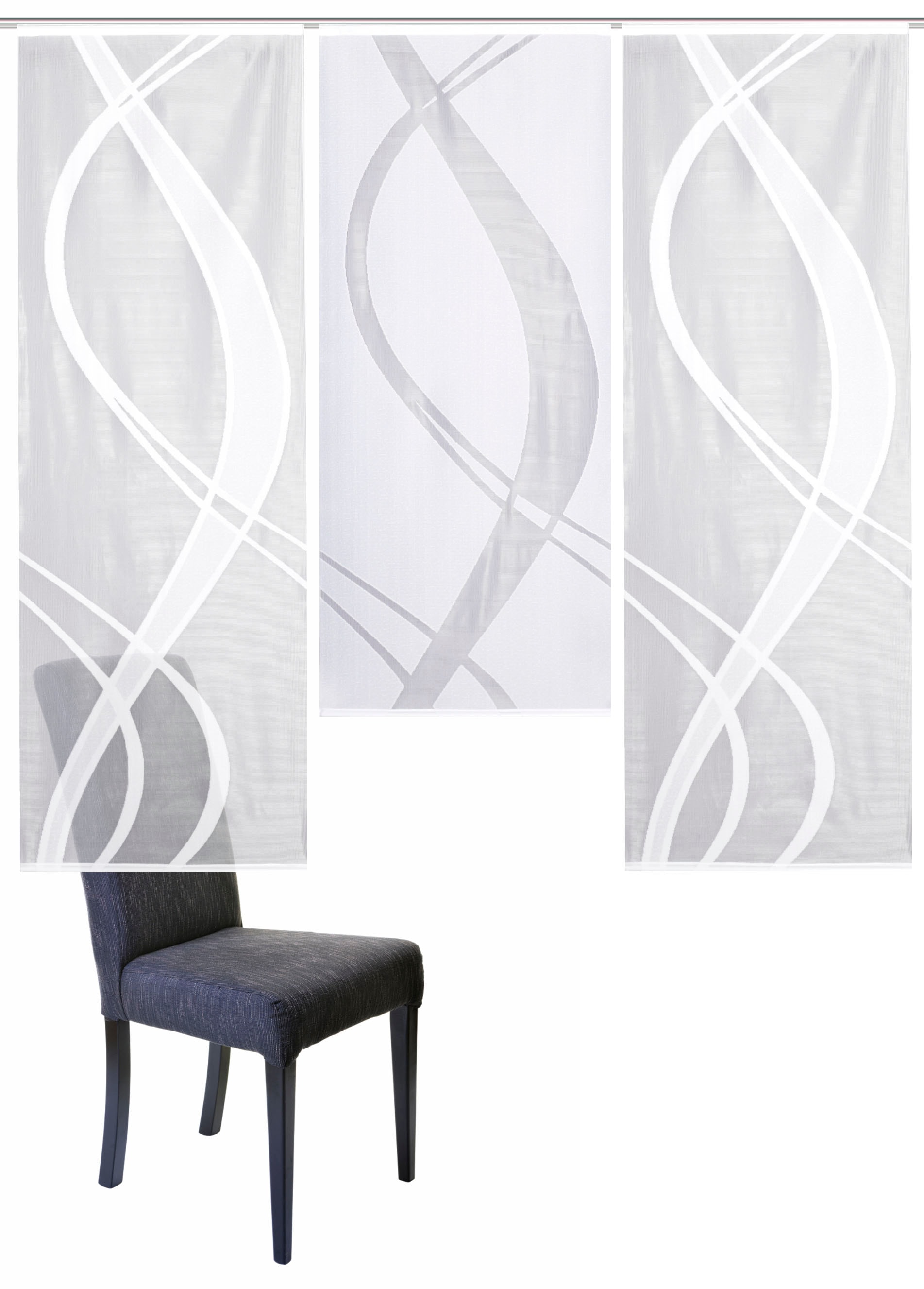 HOME WOHNIDEEN Schiebegardine »TIBASA« Paneelwagen 3 Stk. tlg. halbtranspar günstig online kaufen