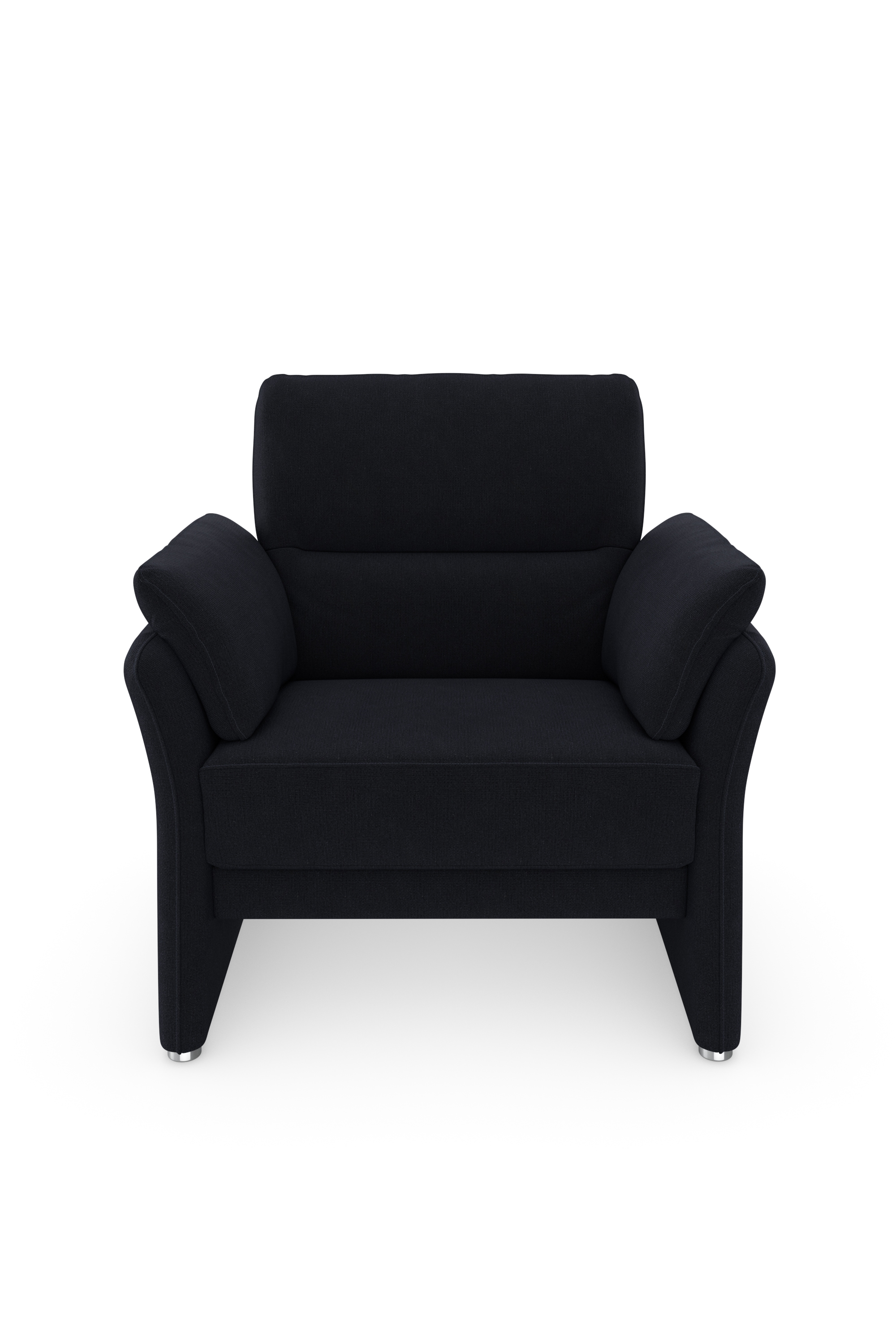 DOMO collection Sessel »Pina elegant und zeitloser Clubsessel, bequemer Cocktailsessel«, Hoher Sitzkomfort, Microfaser hochflorig, dunkelblau