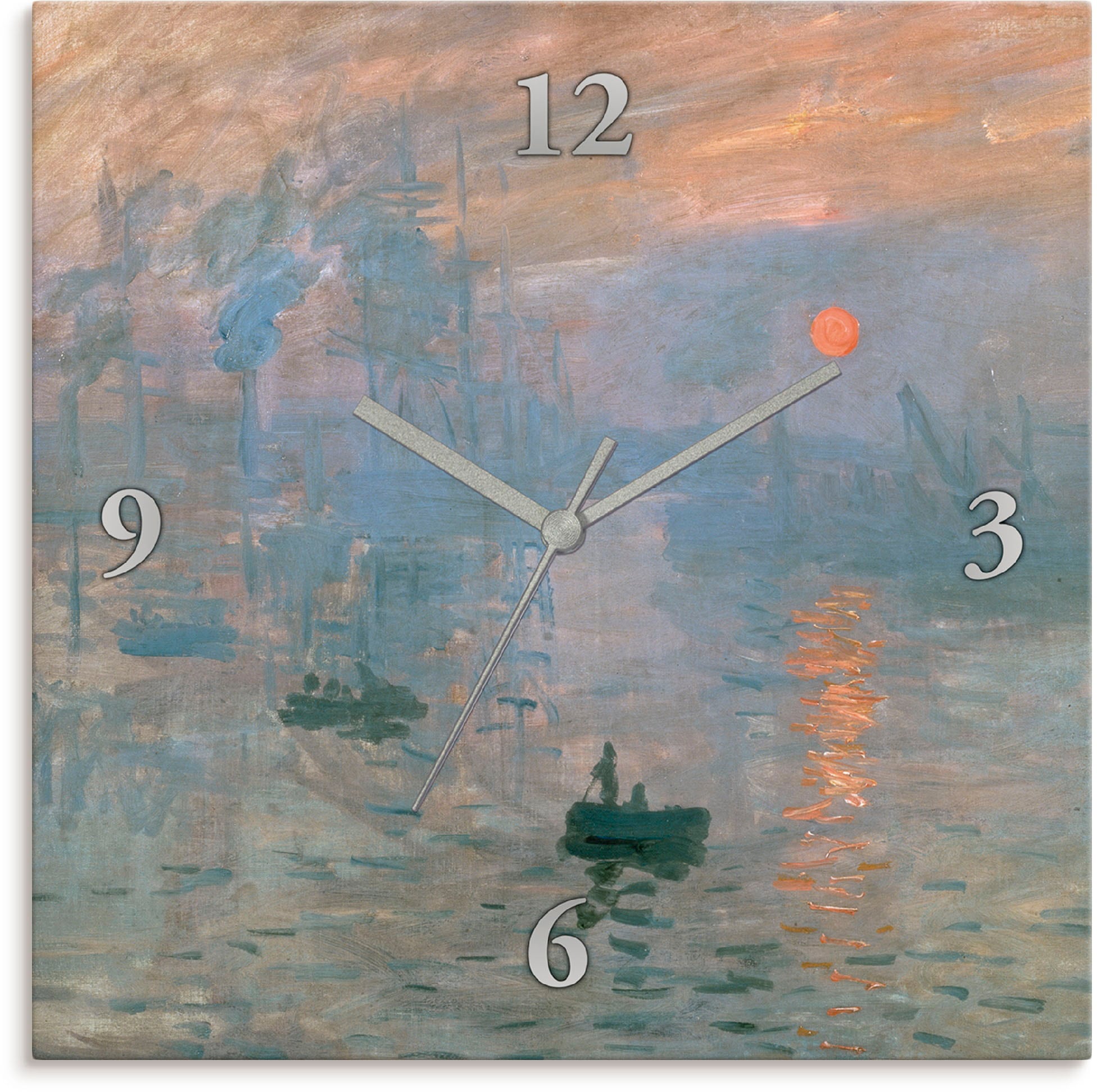Artland Wanduhr »Impression (Sonnenaufgang). 1872«, lautlos Rechnung auf mit wahlweise Tickgeräusche Funkuhrwerk, oder Quarz- kaufen ohne