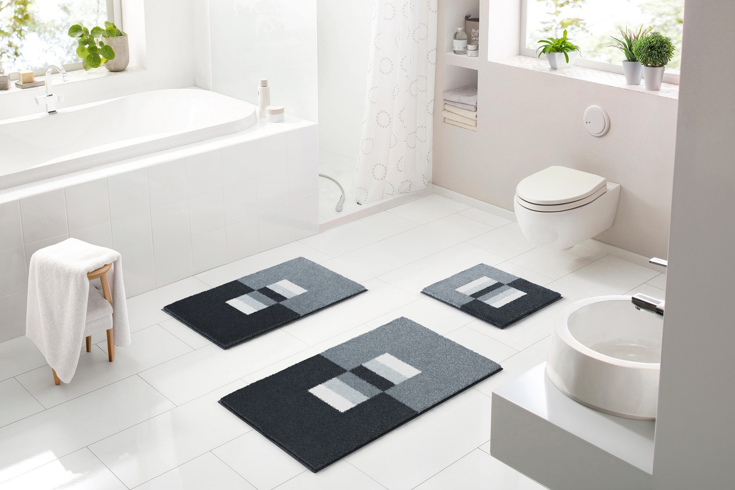 Linea Due Badematte »Capricio«, rutschhemmend beschichtet, fußbodenheizungsgeeignet