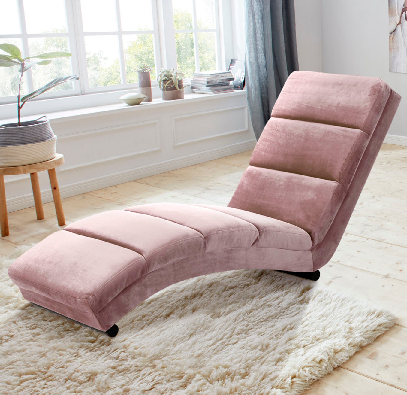 ACTONA GROUP Chaiselongue "Sigmund", mit schwarzen, pulverbeschichteten Met günstig online kaufen