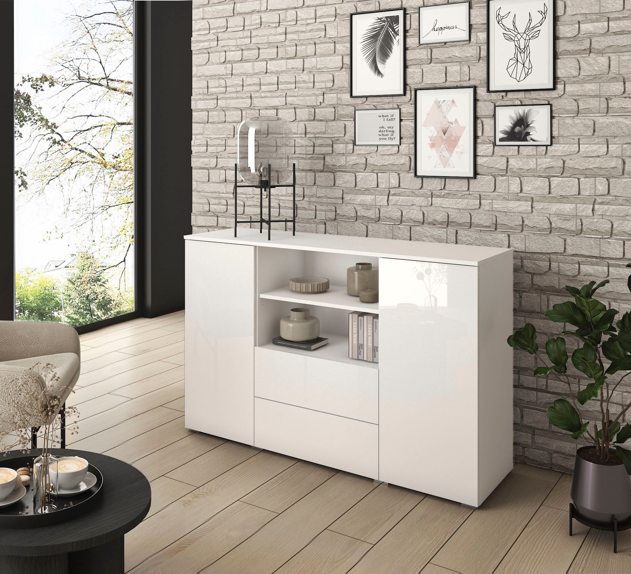 INOSIGN Sideboard »PARIS« 1 Stk. tlg. Moderne 140cm breite grifflose Kommod günstig online kaufen