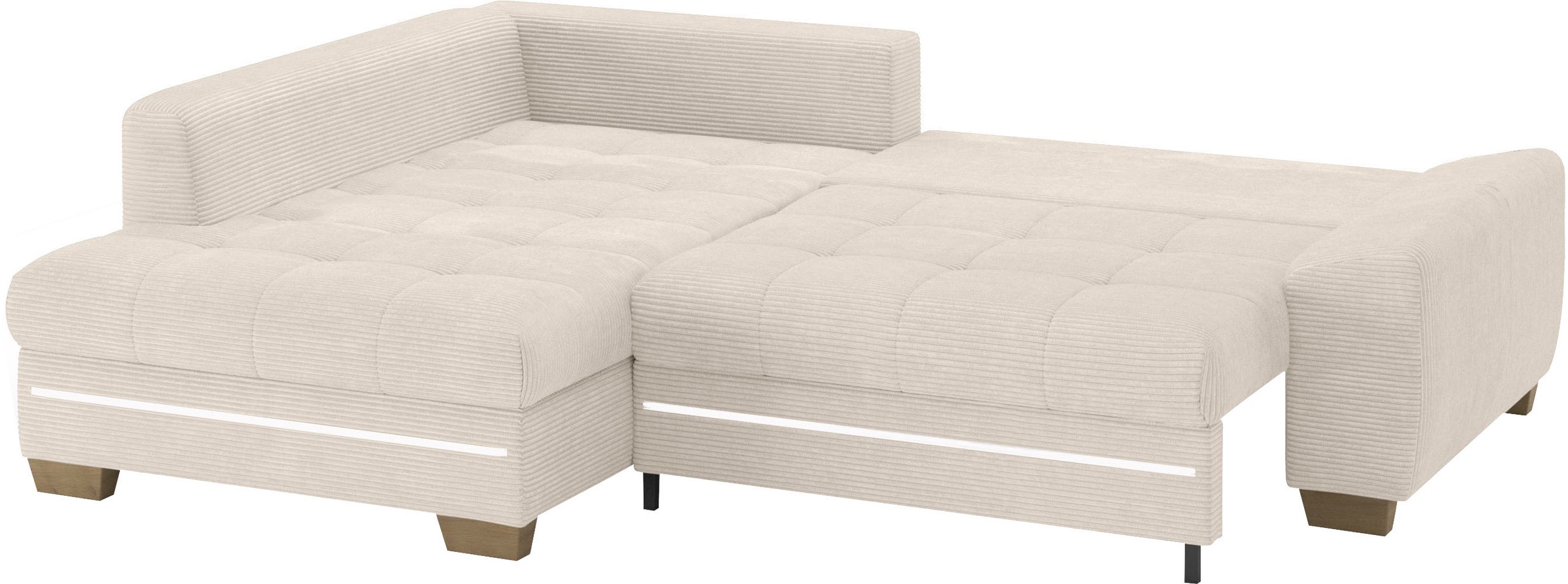 Mr. Couch Ecksofa »Nikita II, L-Form«, mit Kaltschaum, RGB-LED Beleuchtung, wahlweise mit Bett, Bettkasten
