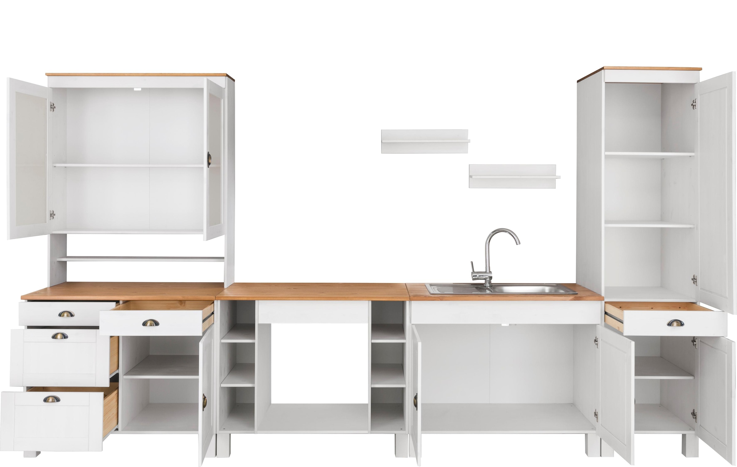Home affaire Küchenzeile »Oslo«, Breite 350 cm, in 2 Tiefen, ohne E-Geräte
