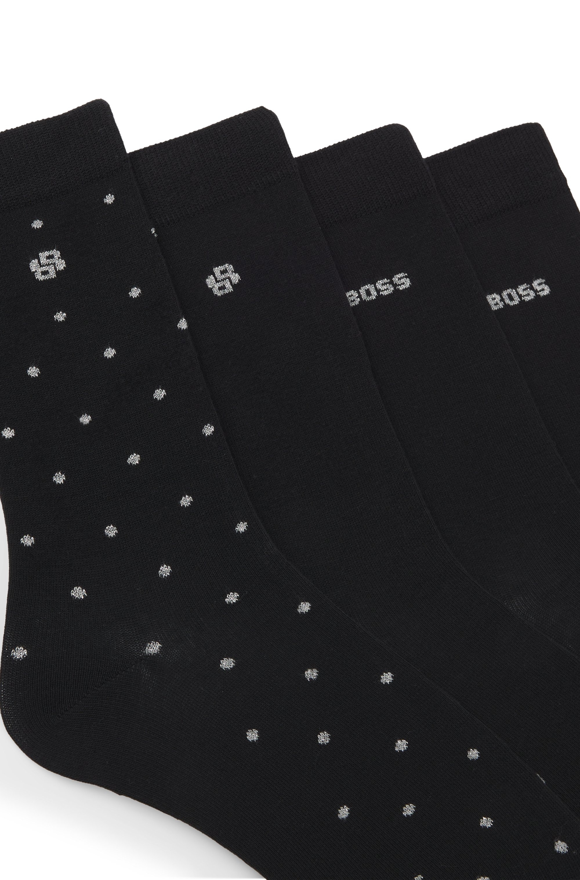 BOSS Socken »4P RS GiftShine«, (4 Paar), verstärkte Fersen- und Zehennaht, Rippbündchen