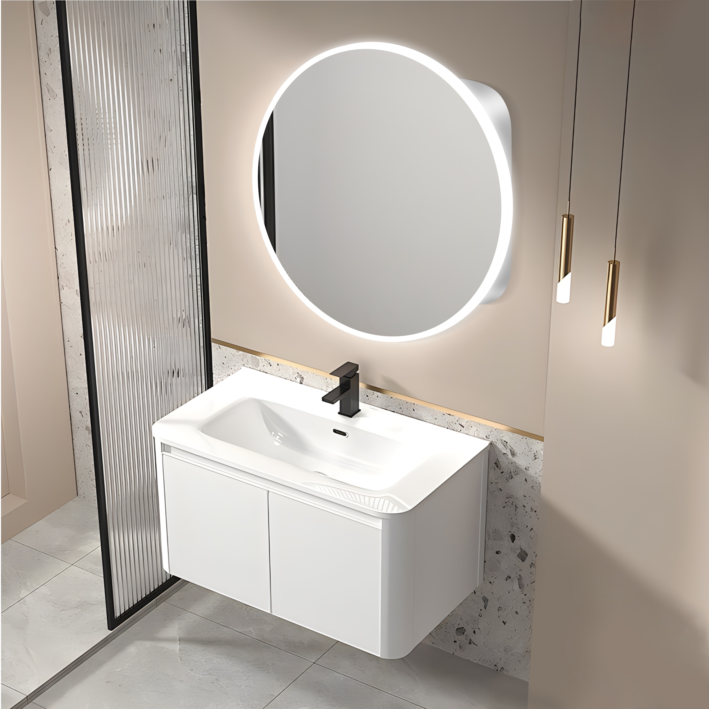 Talos Badezimmerspiegelschrank »Talos Mira«, austauschbare LED-Beleuchtung, Ø60 cm