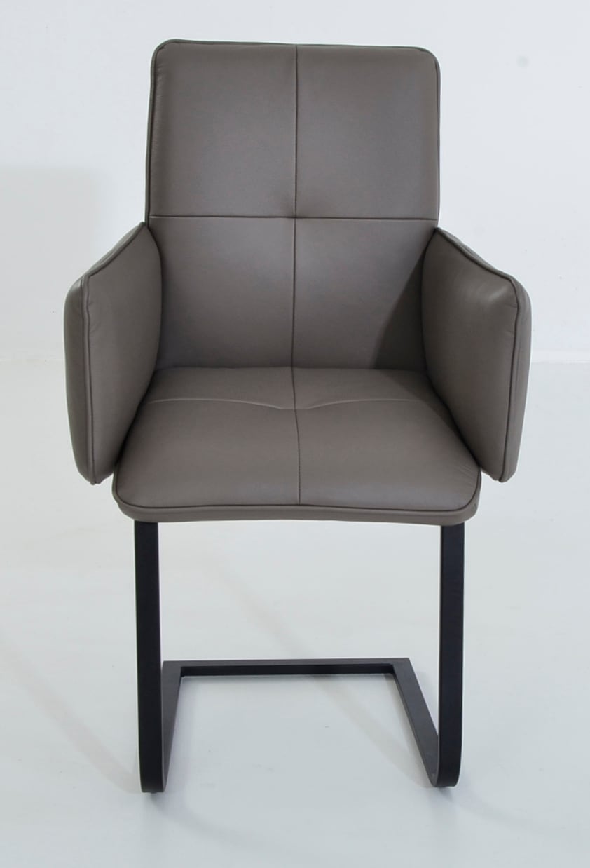 K+W Komfort & Wohnen Freischwinger »6502«, Leder CASAY, Freischwinger mit Armlehnen, Flachstahlkufe in schwarz