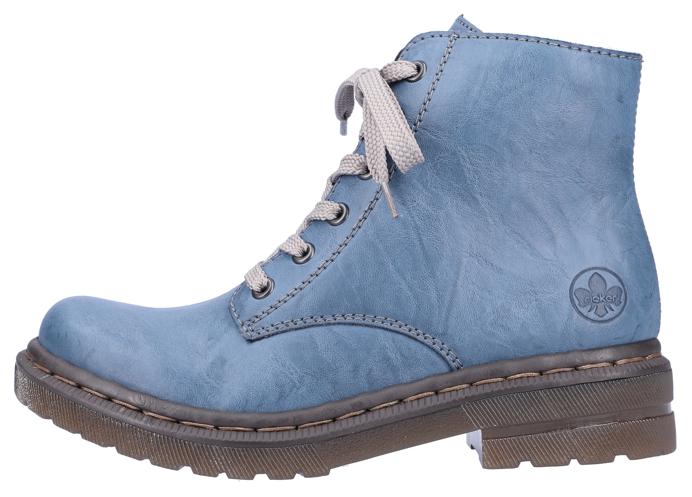 Rieker Schnürboots, Schnürstiefelette, Blockabsatz, mit Logoprägung