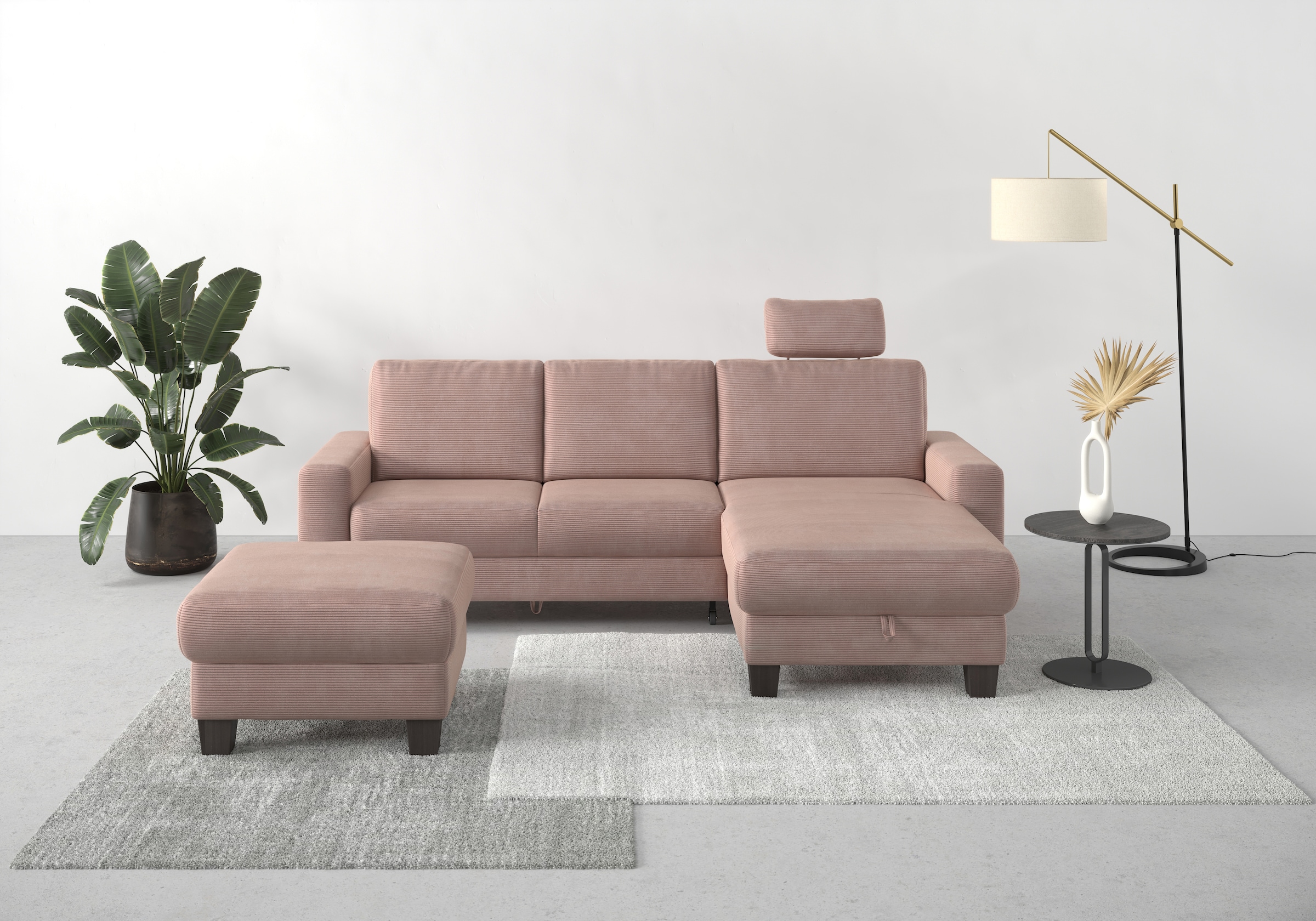 Home affaire Ecksofa »Summer L-Form« mit Recamiere, mit oder ohne Bettfunkt günstig online kaufen