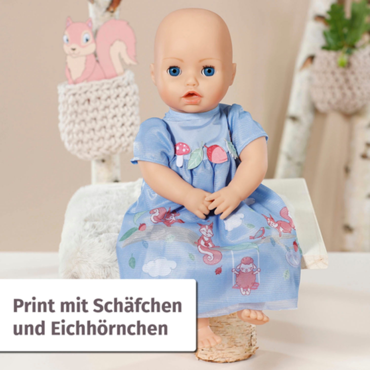 4. Bild von Baby Annabell Puppenkleidung »Kleid blau Eichhörnchen, 43 cm«