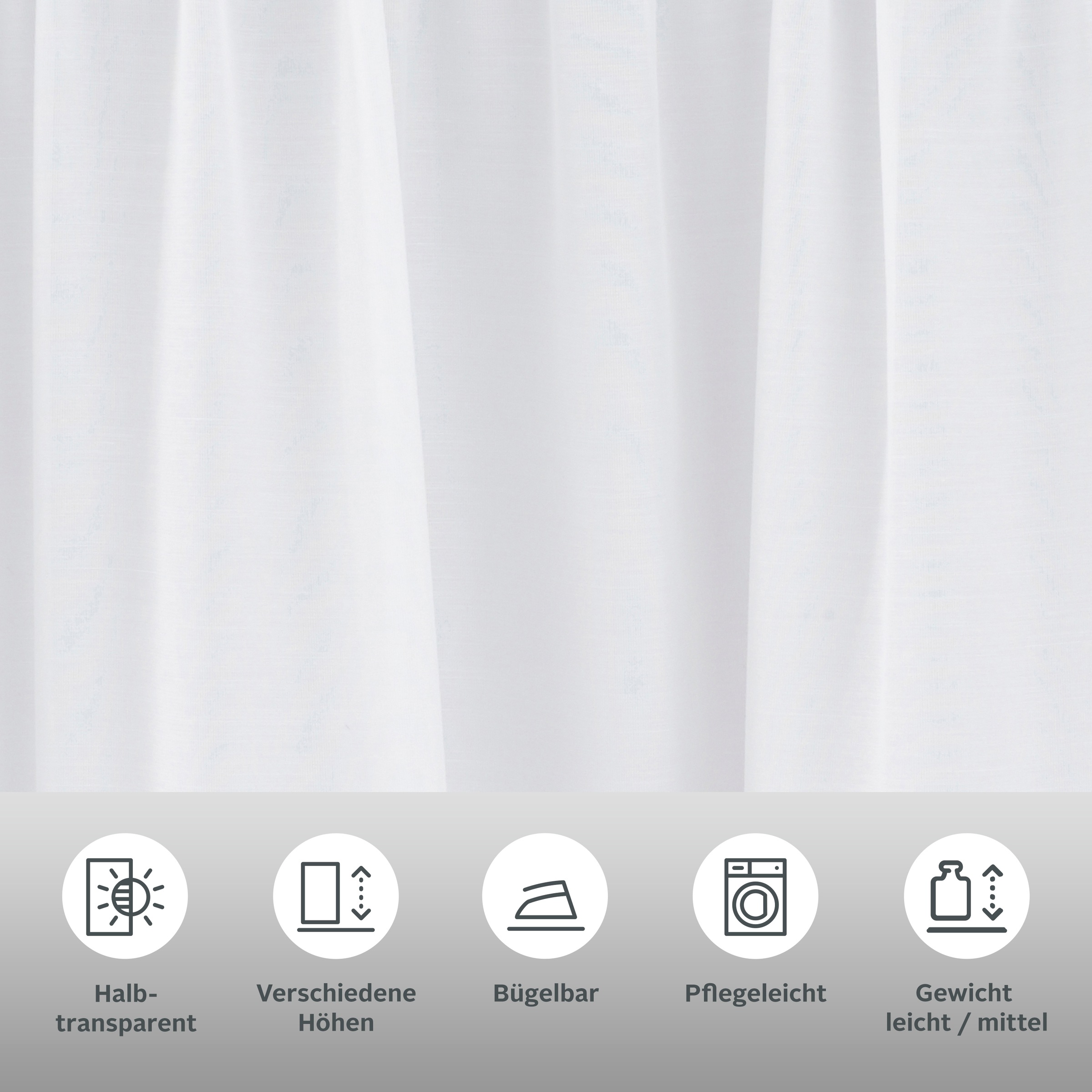 my home Gardine »Malin« Kräuselband 2 Stk. tlg. halbtransparent, 2-er Set, günstig online kaufen