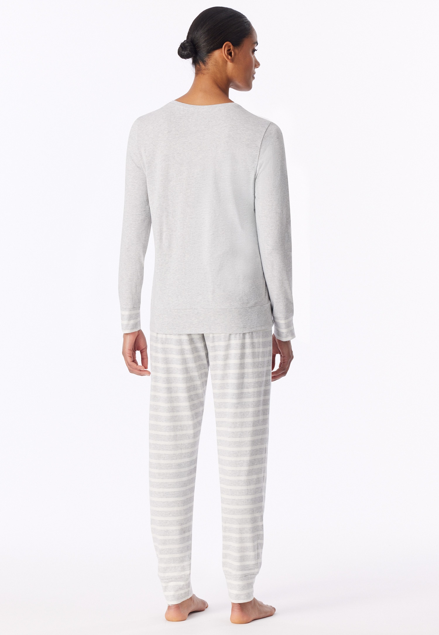 Schiesser Schlafanzug »Casual Essentials« 2 Baumwolle, Rundhalsausschnitt, langärmelig