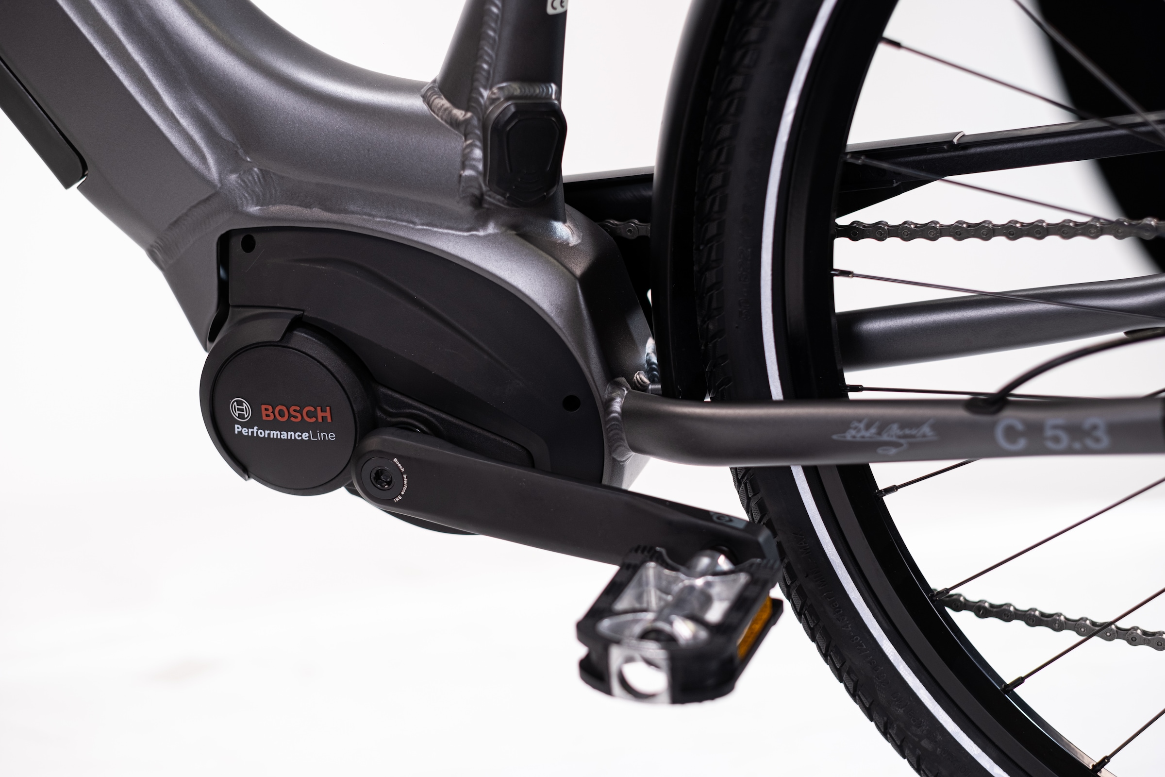 PUCH »PUCH C5.3 ALIVIO / BOSCH 500 Wh 28" grau 9-Gänge« 9 Gang Shimano Alivio RDM3100 Schaltwerk Kettenschaltung Mittelmotor 250 W BOSCH PERFORMANCE LINE 36 V/250 W, Mittelmotor