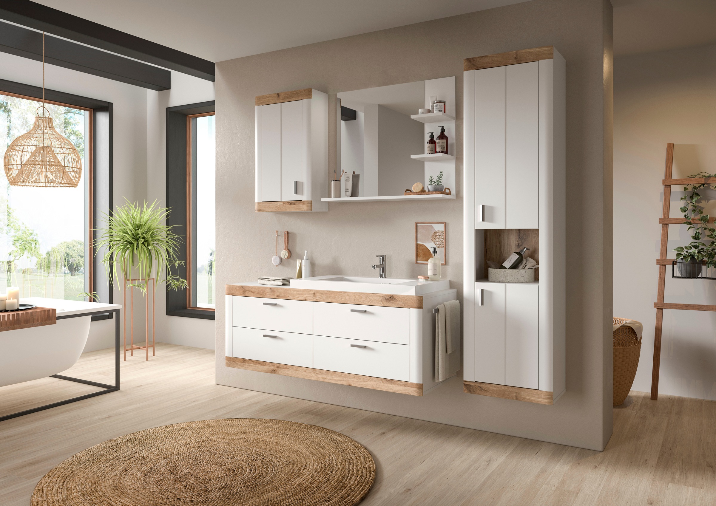 Home affaire Hängeschrank »Landsby, Breite 45 cm, 1 Tür (Türanschlag wechselbar), 1 Einlegeböden«, (1 St.), Badmöbel, Badschrank, Schrank, Wandschrank, Bad, Badezimmer