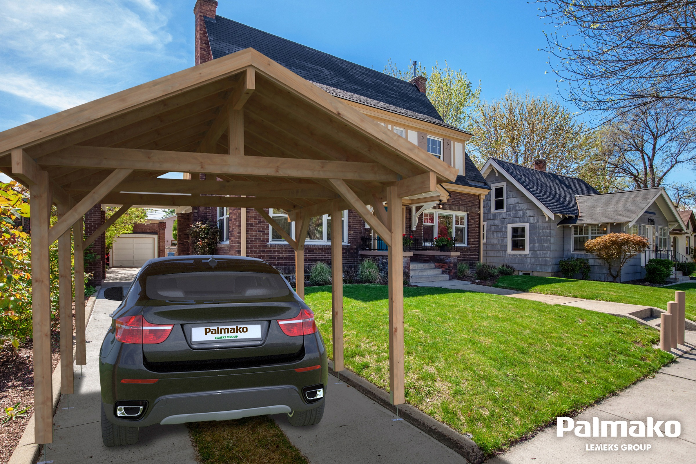 Palmako Einzelcarport »Robert«, Holz, hellbraun
