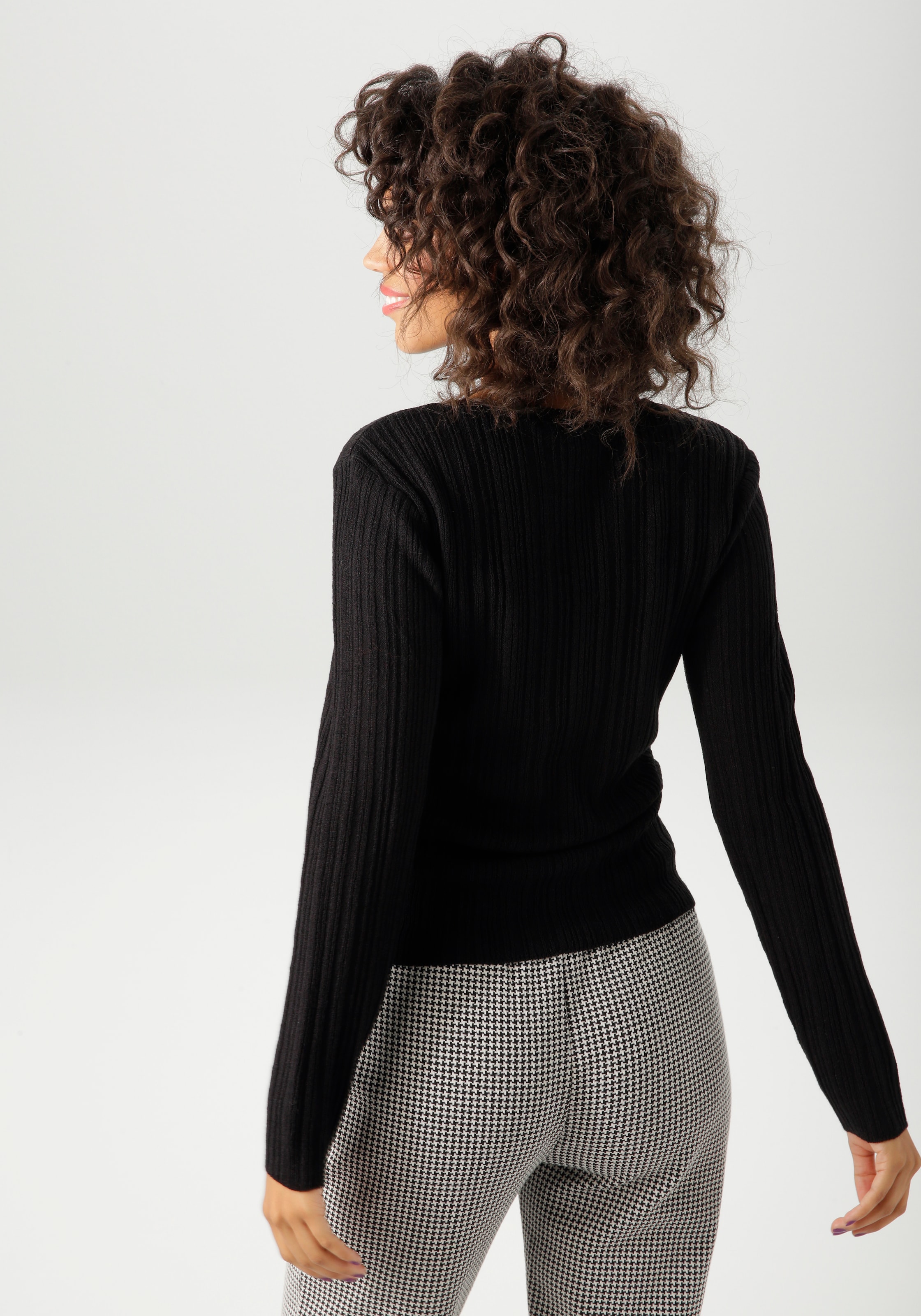 Aniston CASUAL Strickpullover, im Ripp-Muster-Mix - NEUE KOLLEKTION