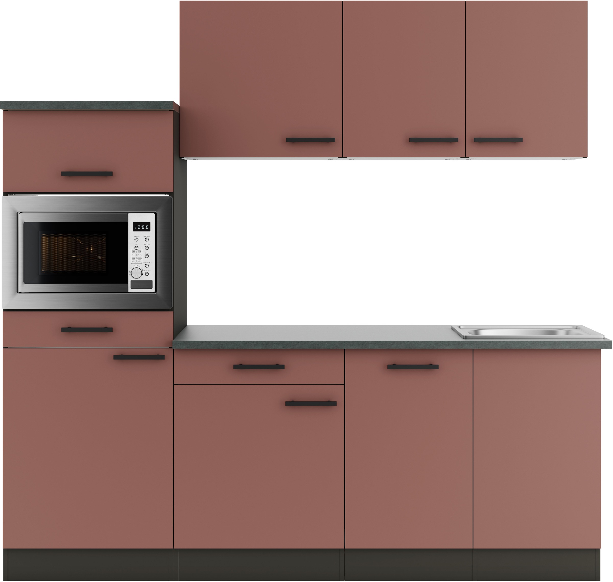 OPTIFIT Küchenzeile "Palma" Breite 210 cm, wahlweise mit E-Geräten, seitenv günstig online kaufen