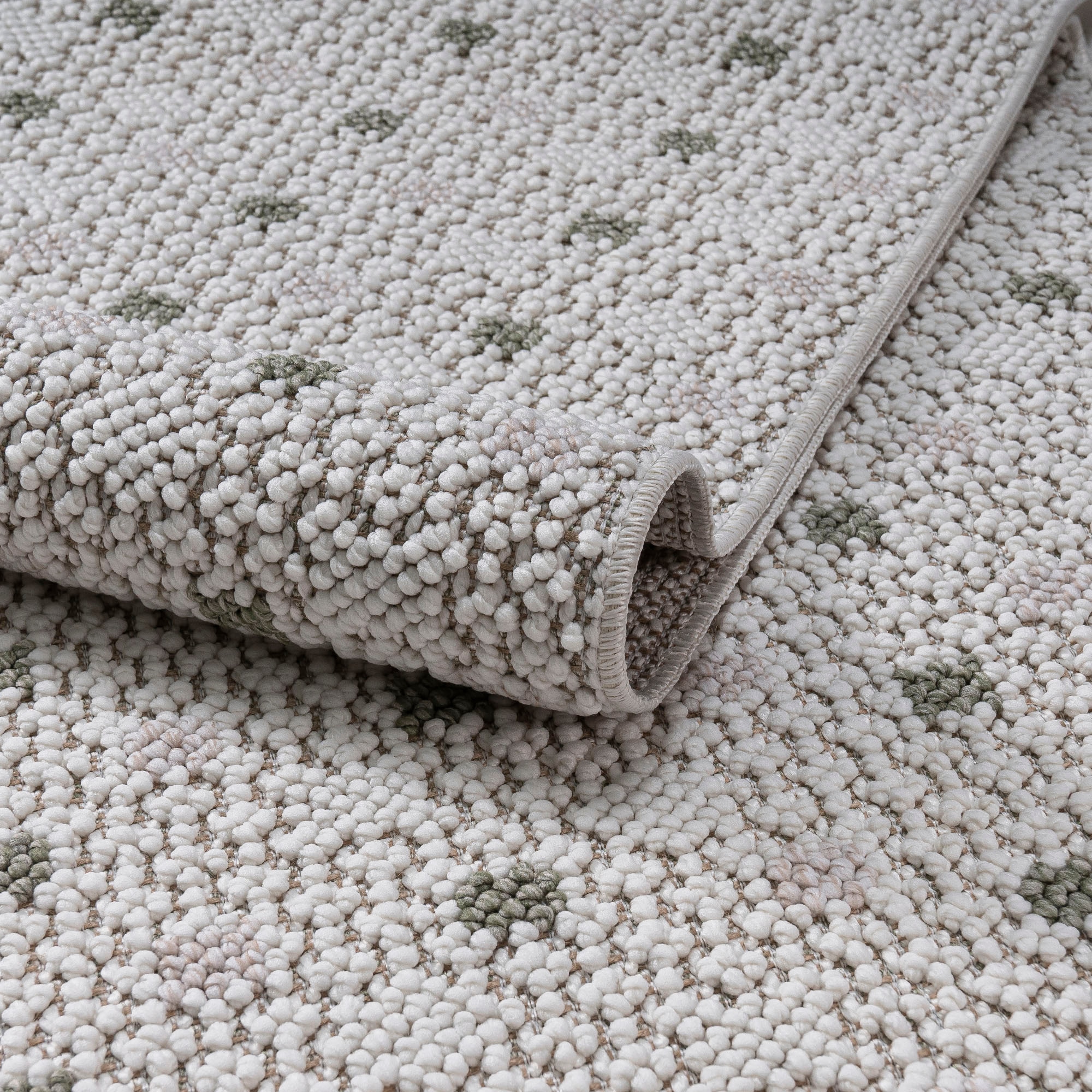 Bruno Banani Teppich »Dotty«, rechteckig, 6 mm Höhe, Woll-Optik, Hoch-Tief Struktur, In- und Outdoor geeignet, mit Fransen